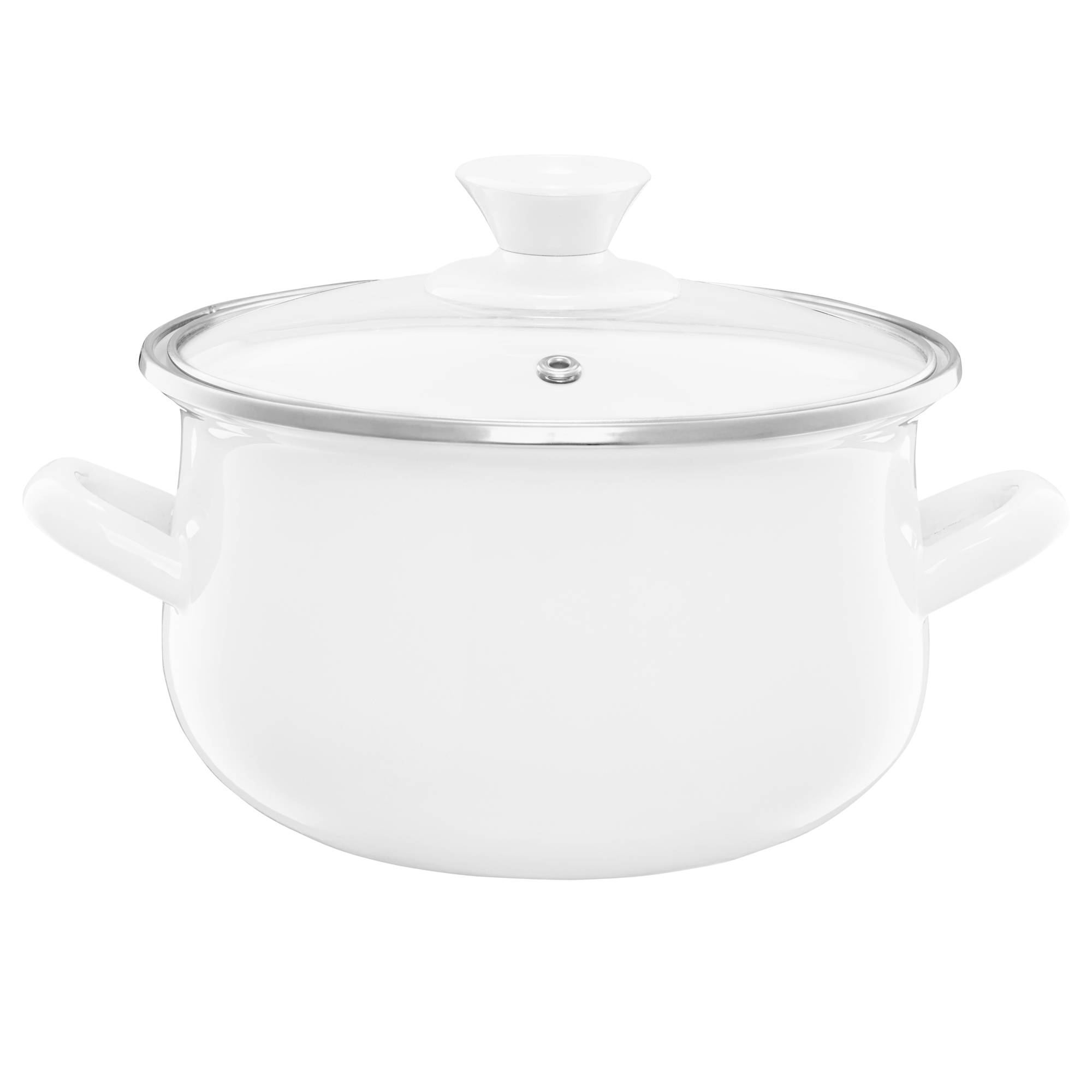 Kochtopf emailliert mit Deckel Pyza 22 cm 5 l creme EMALIA OLKUSZ