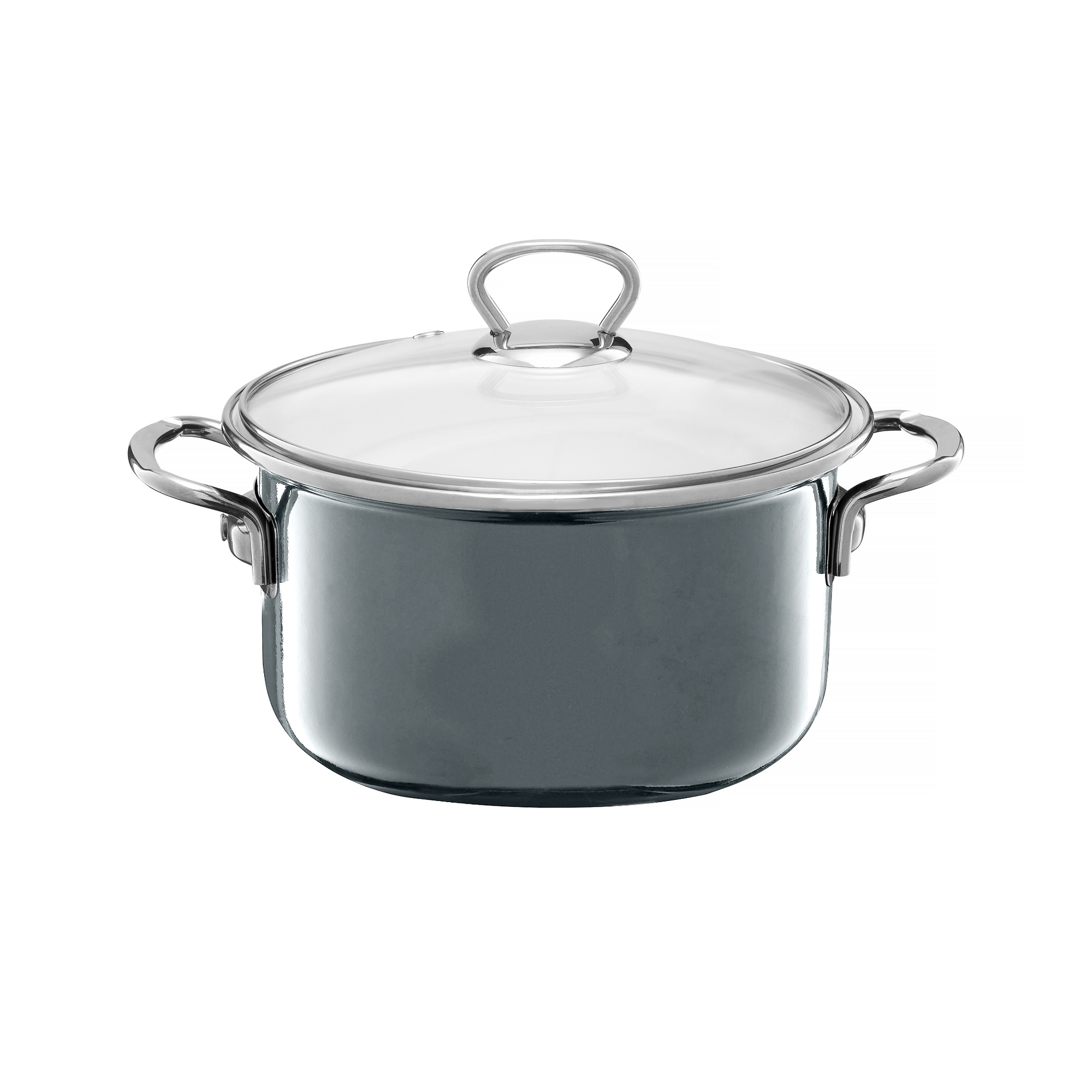 Enameled cooking pot Plus 24 cm gray EMALIA OLKUSZ