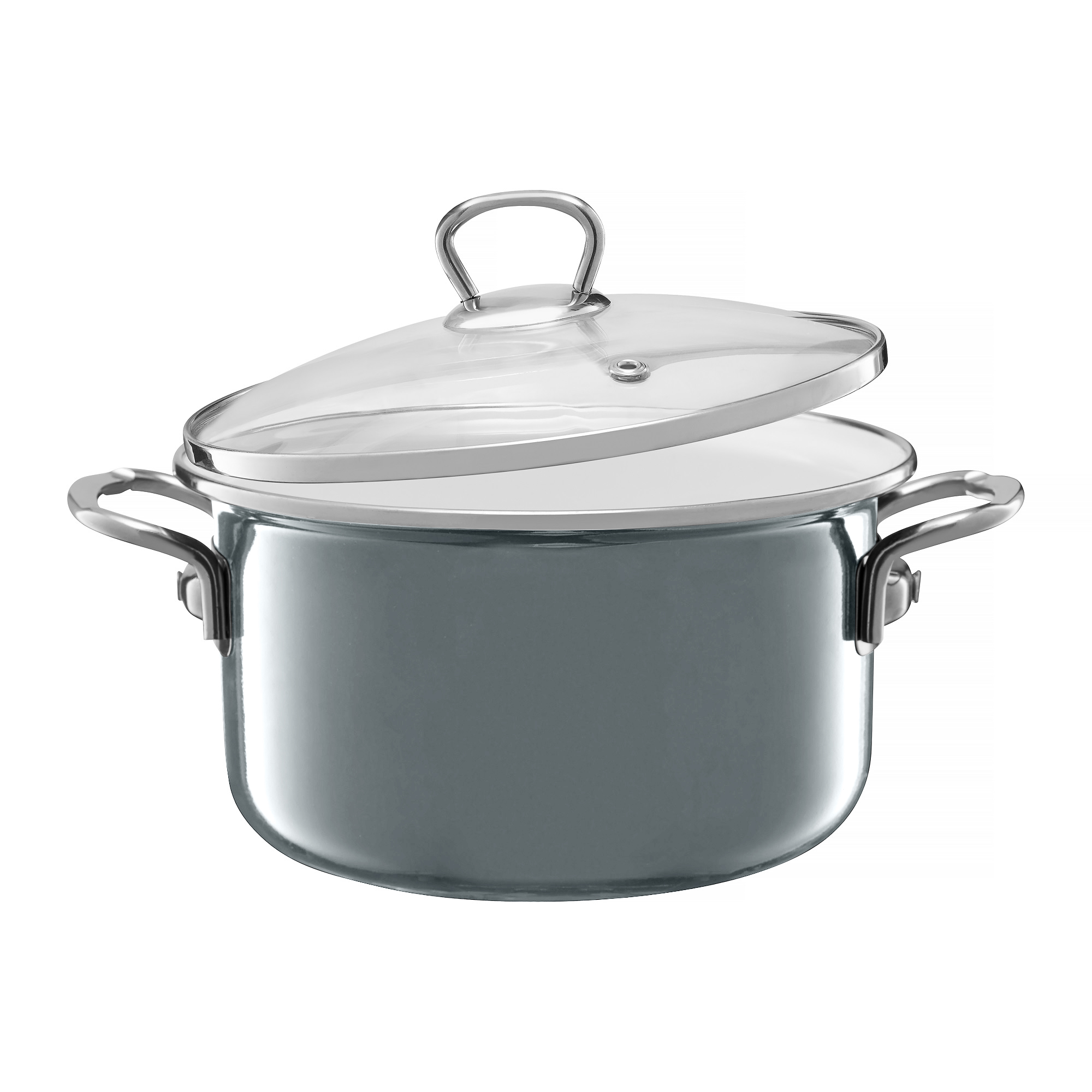 Enameled cooking pot Plus 24 cm gray EMALIA OLKUSZ