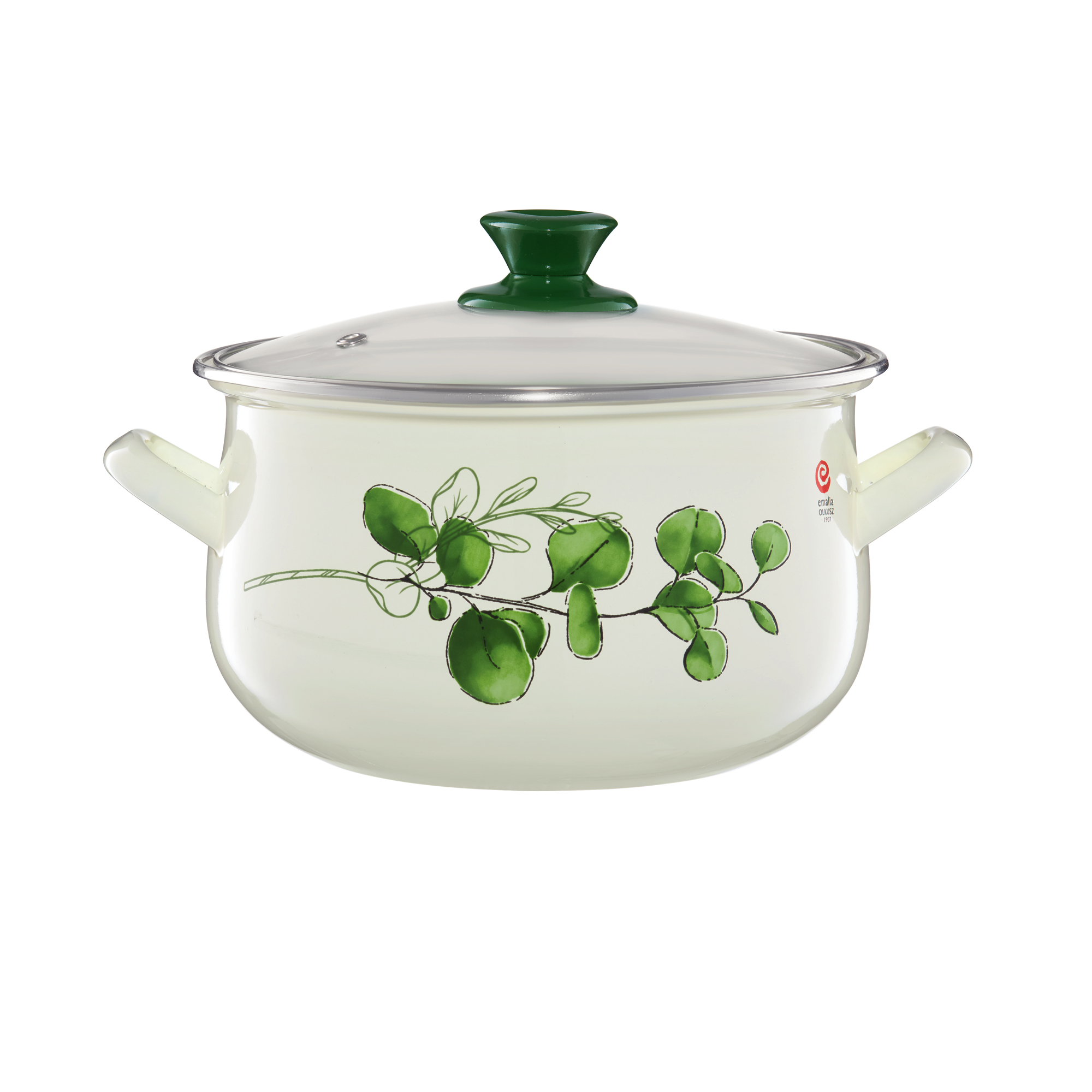 Pentola smaltata con coperchio Eukaliptus 3,1 l EMALIA OLKUSZ