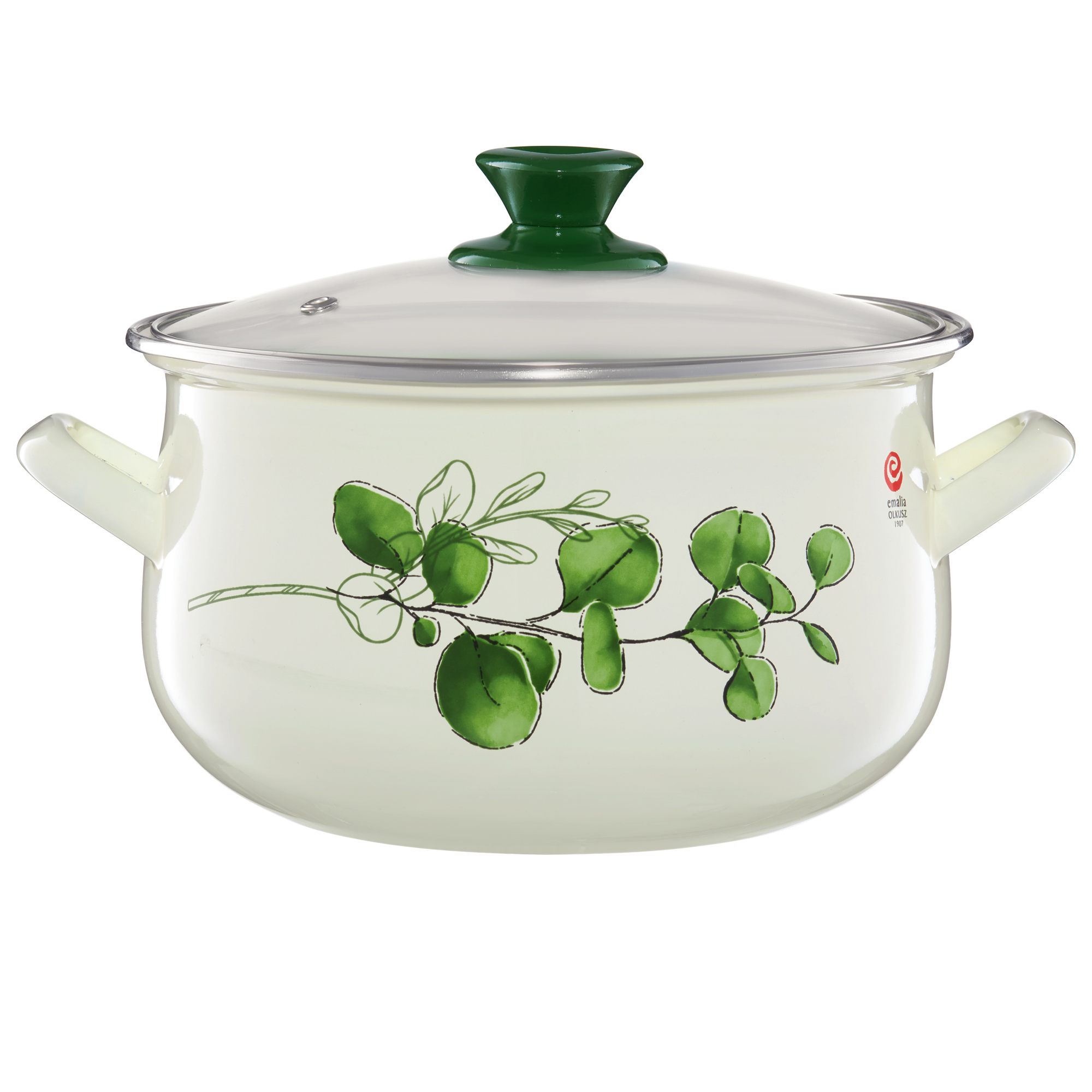 Pentola smaltata con coperchio Eukaliptus 5,7 l EMALIA OLKUSZ