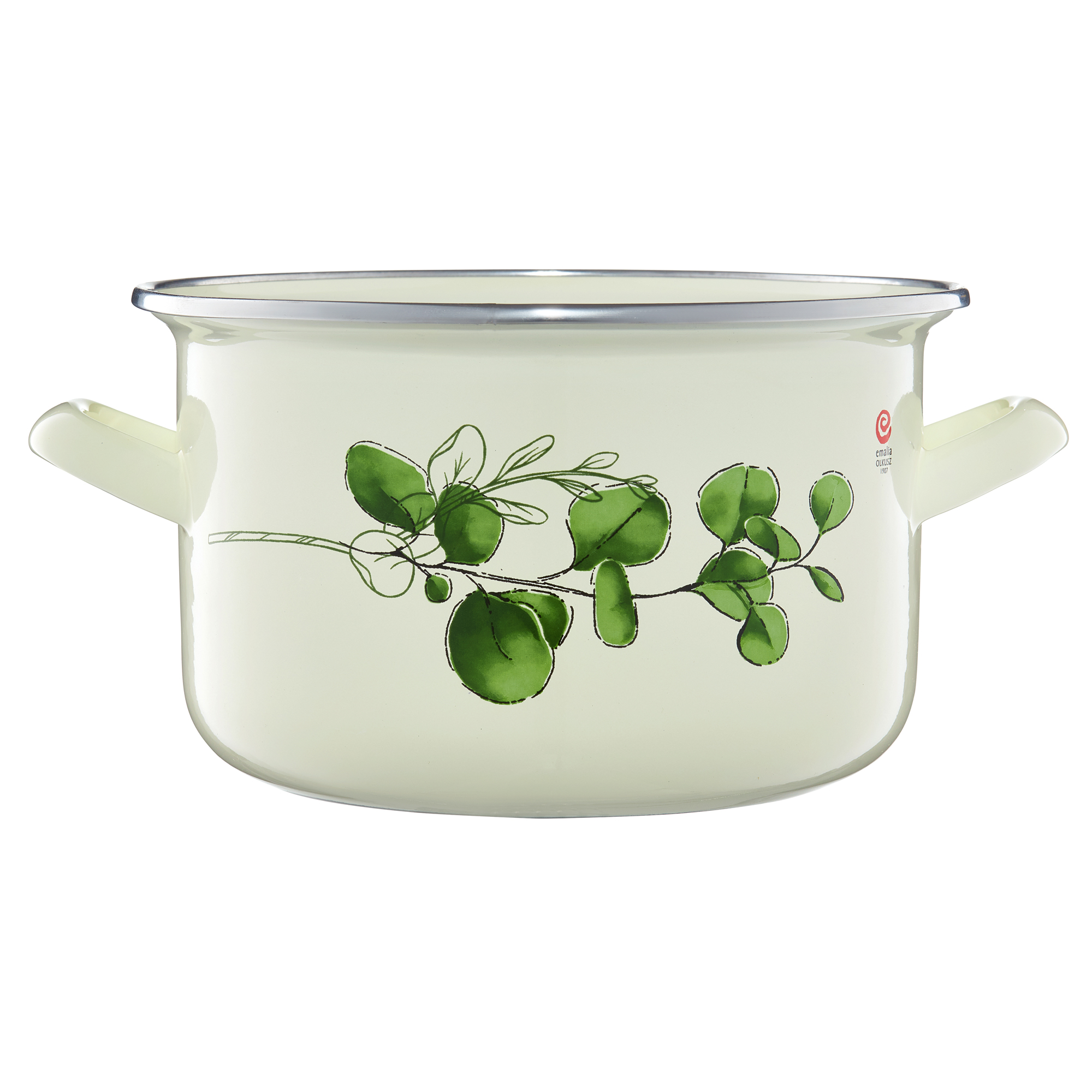 Garnek emaliowany 22 cm 5,4 l Eukaliptus EMALIA OLKUSZ