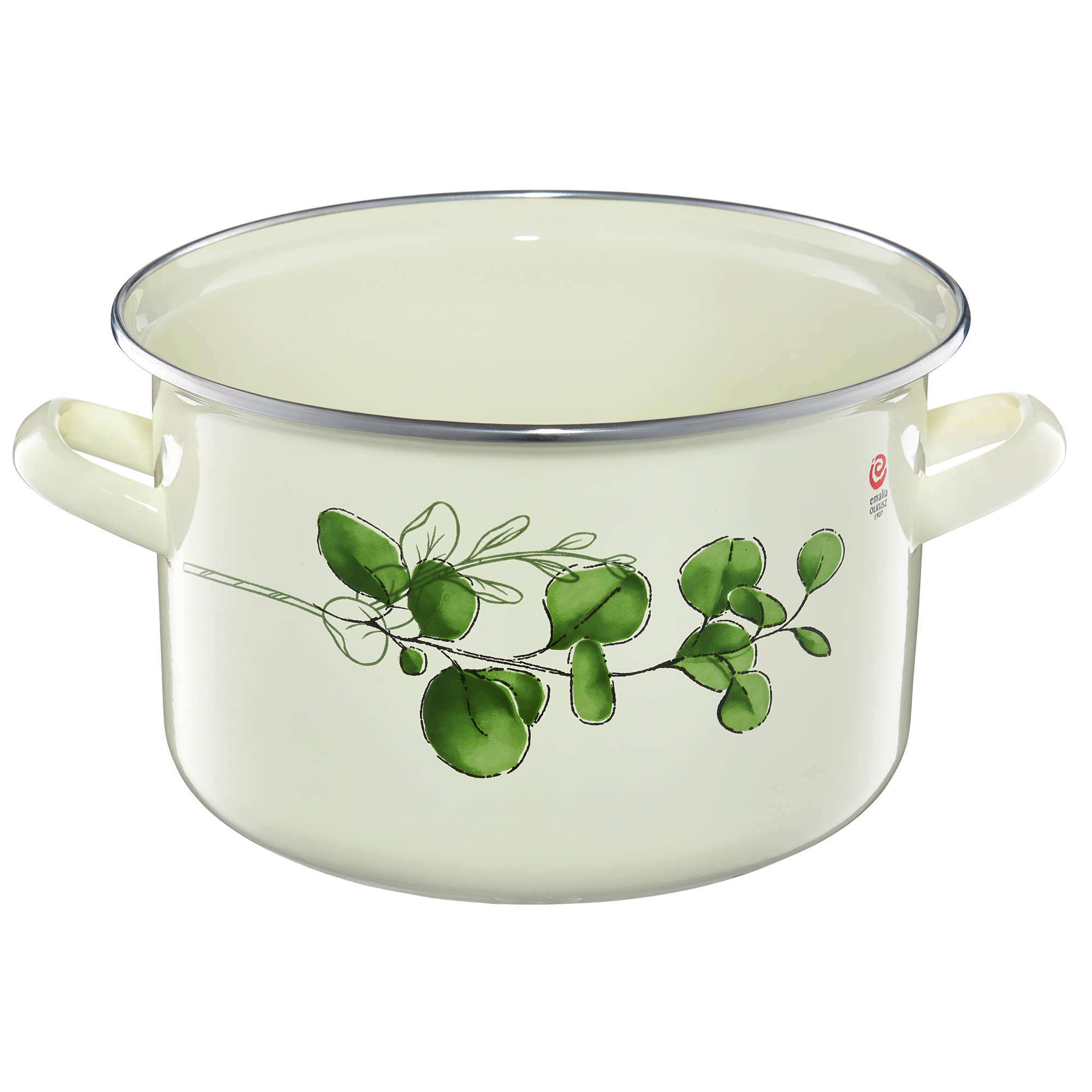 Garnek emaliowany 22 cm 5,4 l Eukaliptus EMALIA OLKUSZ