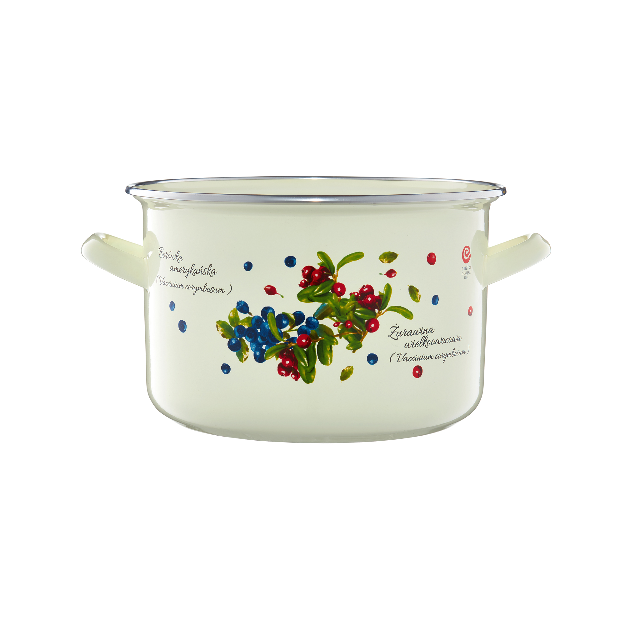 Garnek emaliowany 16 cm 1,8 l Borówka EMALIA OLKUSZ