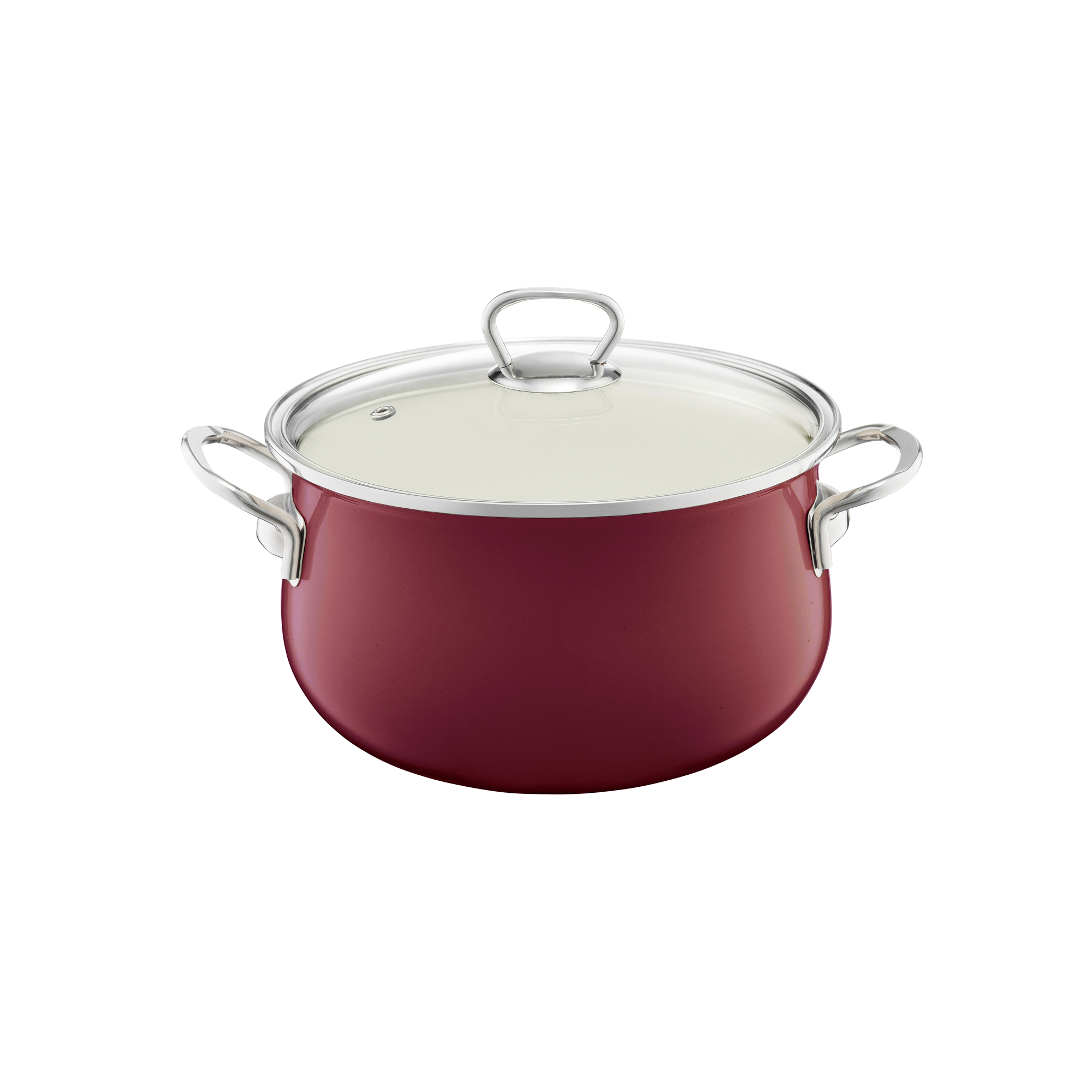 Kochtopf mit Deckel  Pyza 16 cm rotwein EMALIA OKLUSZ