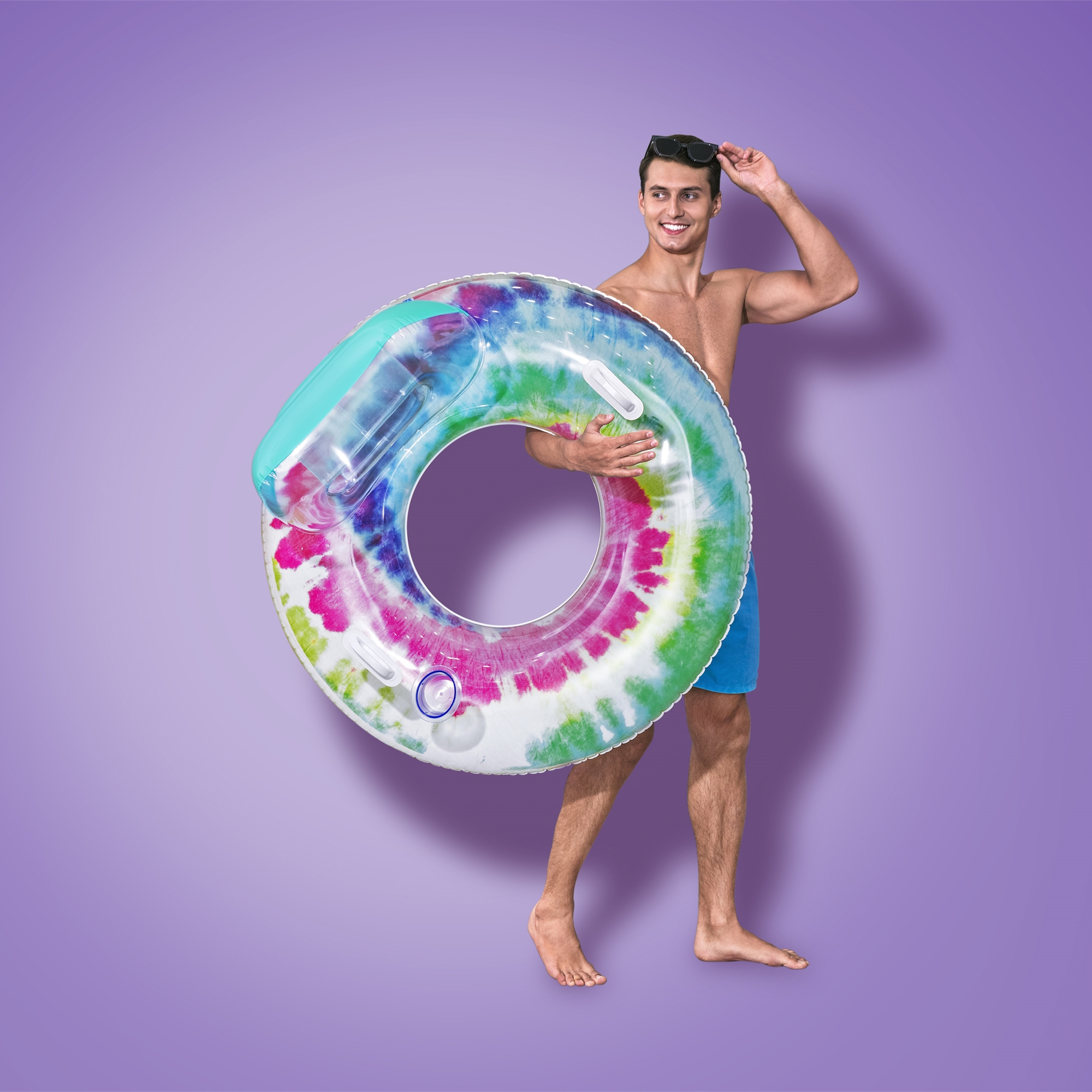 Nafukovací kruh Tie Dye Deluxe 118 x 117 cm BESTWAY