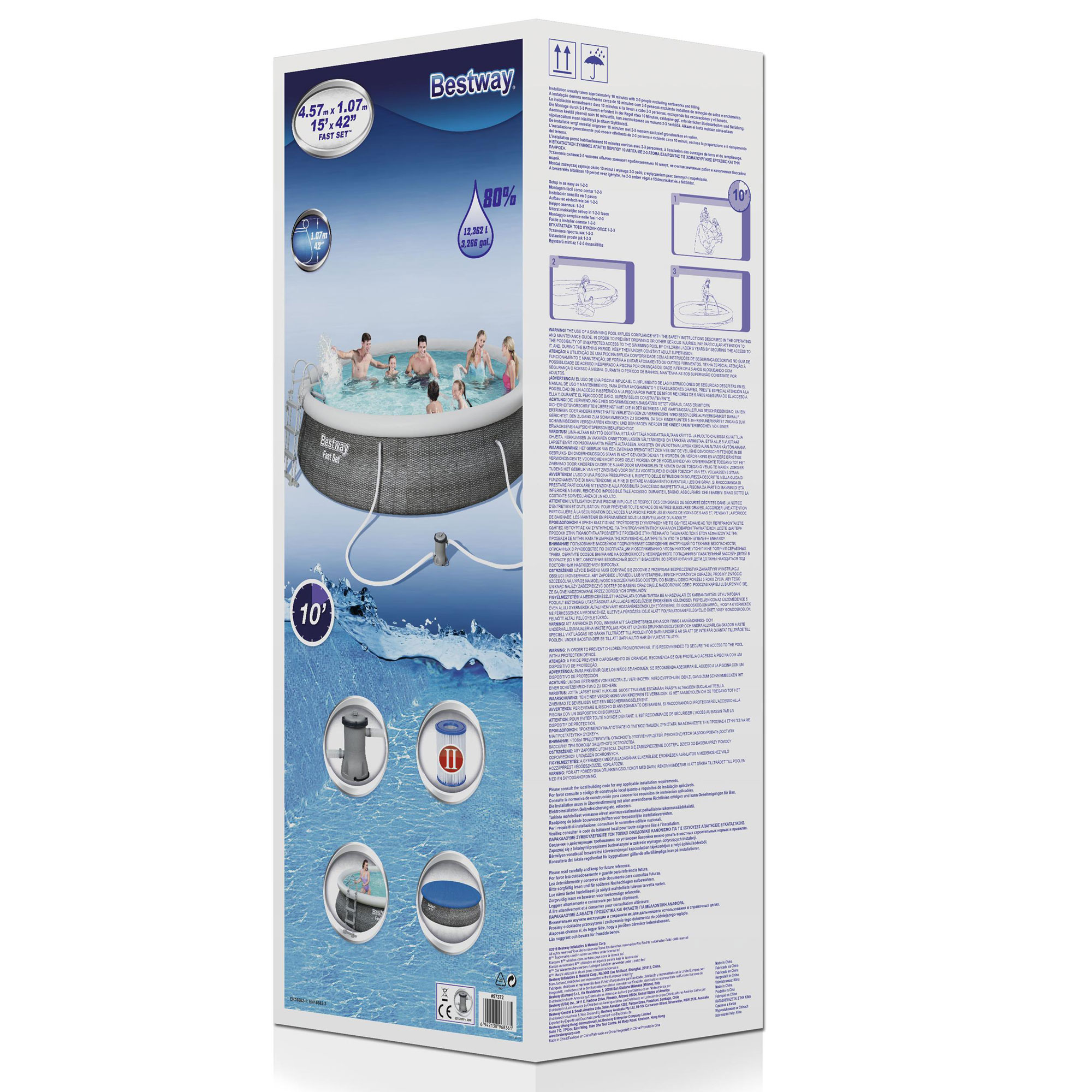 Aufstellpool-Set  Fast Set Ø 457 x 107 cm Bestway