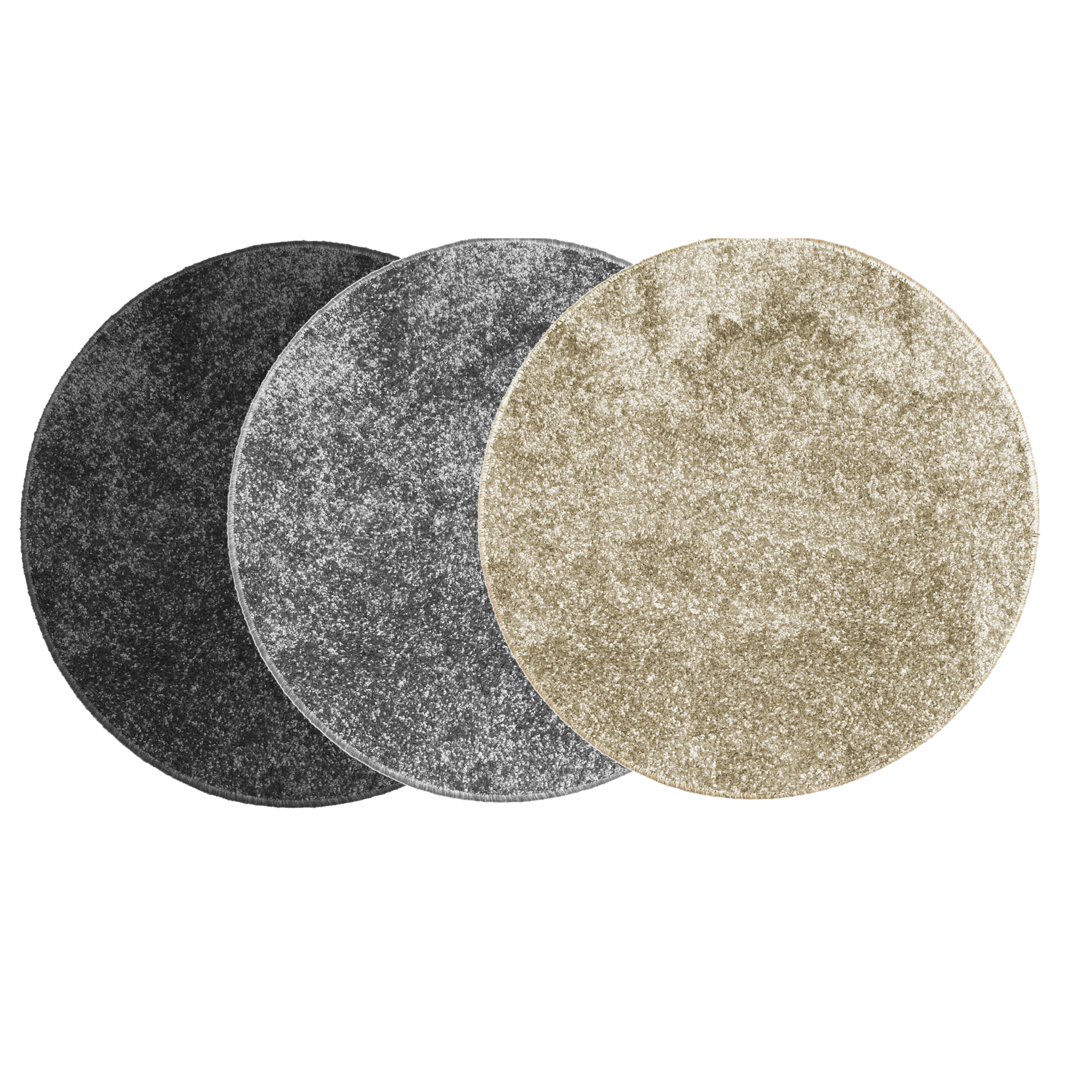 Kulatý šedý kobereček Camilla Shaggy 80 cm JOTTA