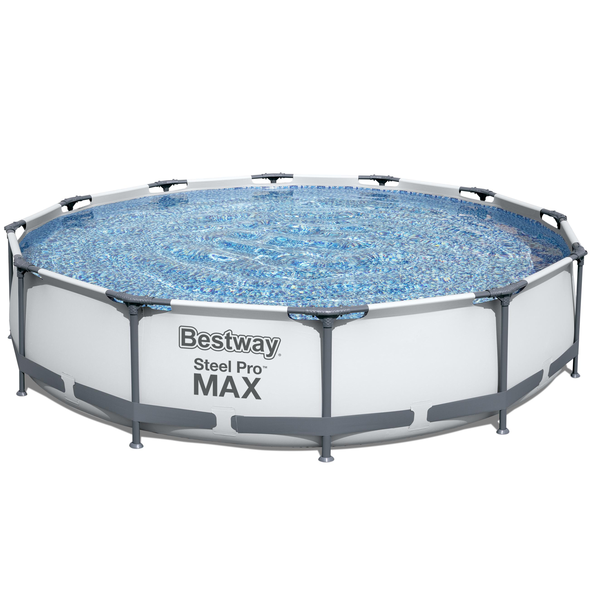 Steel Pro MAX™ Frame Pool Set mit Filterpumpe Ø 366 x 76 cm, lichtgrau, rund