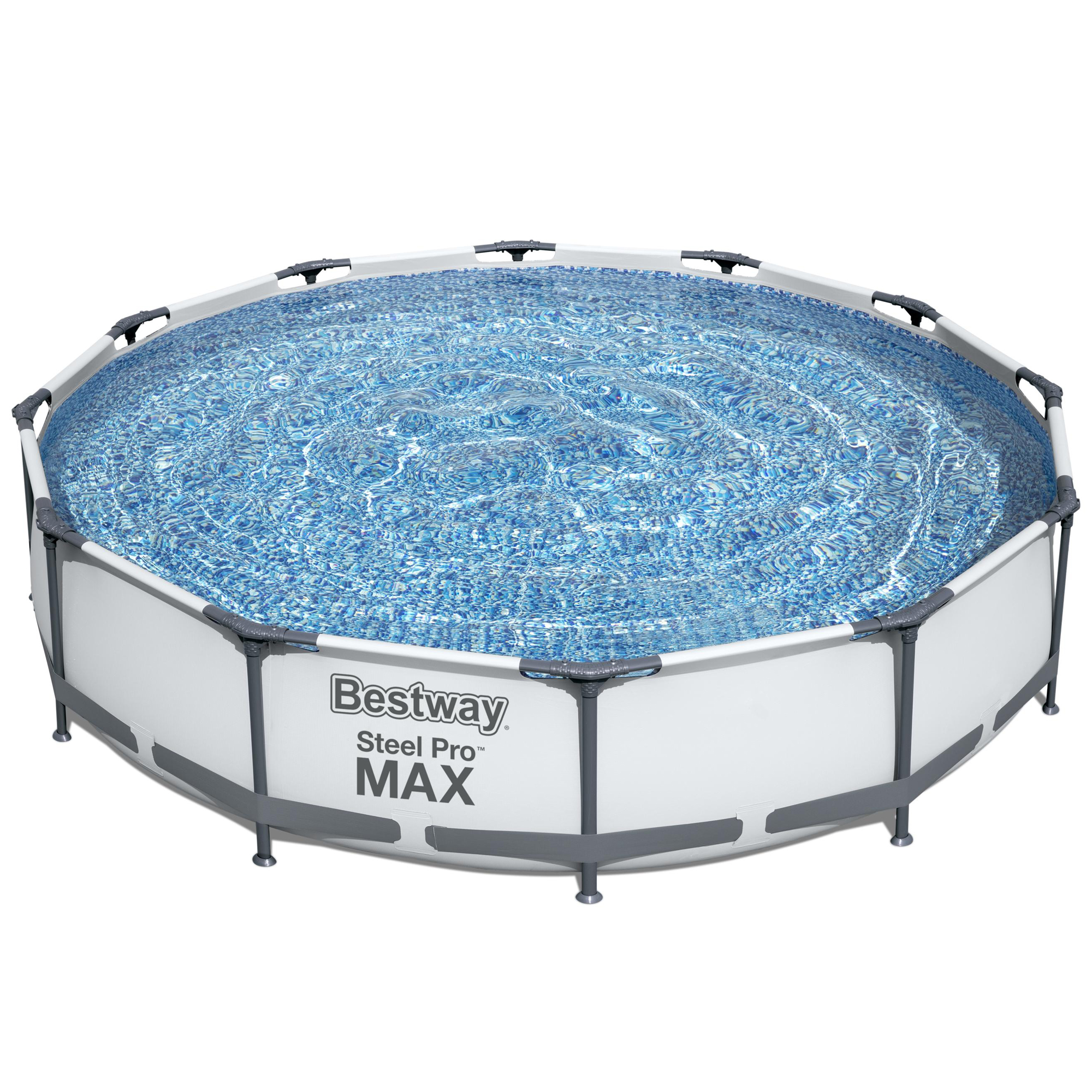 Steel Pro MAX™ Frame Pool Set mit Filterpumpe Ø 366 x 76 cm, lichtgrau, rund