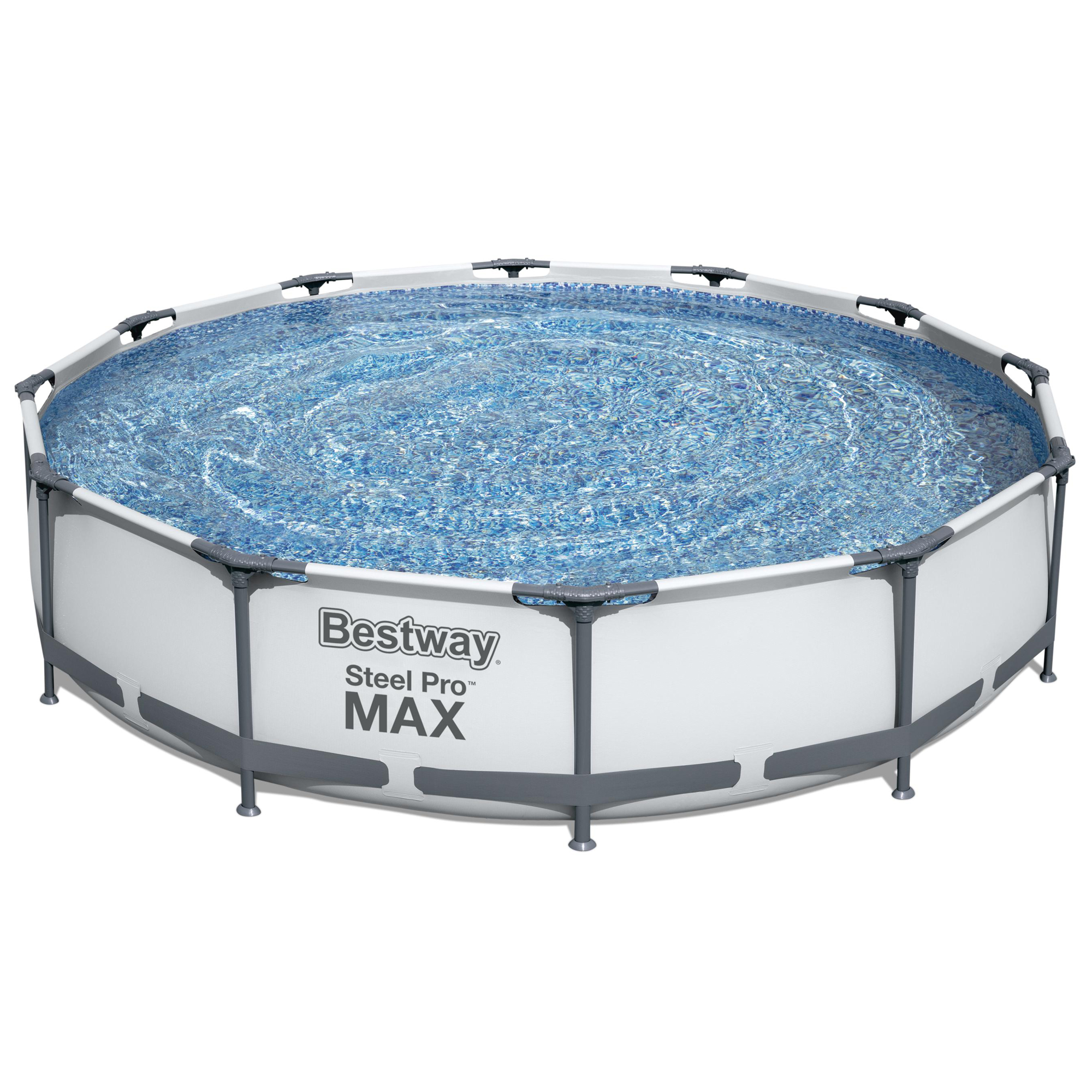 Steel Pro MAX™ Frame Pool Set mit Filterpumpe Ø 366 x 76 cm, lichtgrau, rund