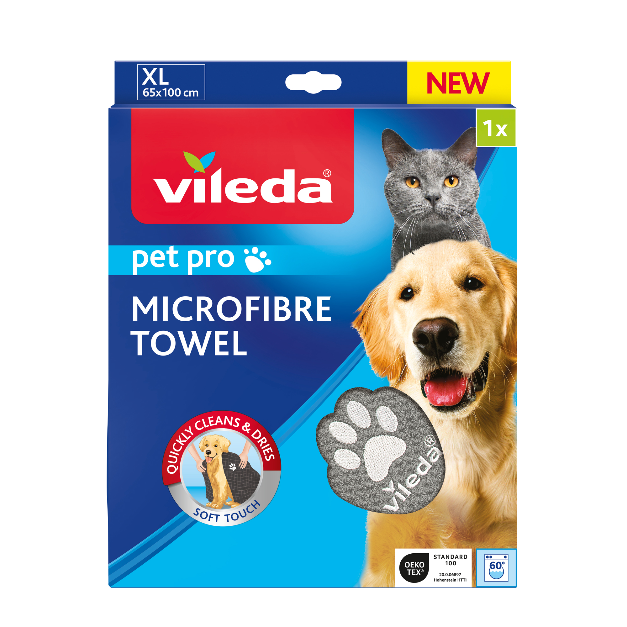 Ručník z mikrovlákna pro zvířata Pet Pro XL 100 x 65 cm VILEDA