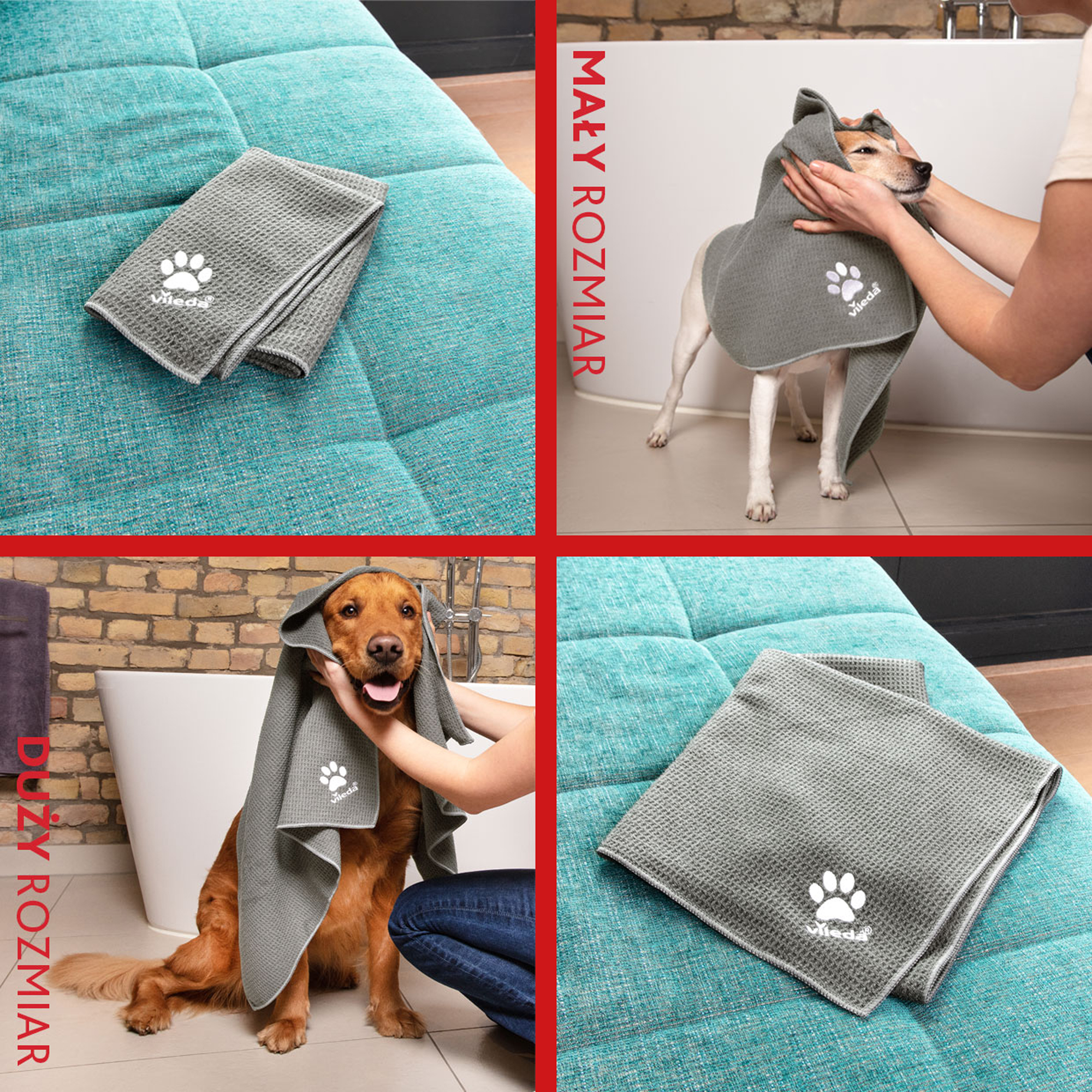 Ručník z mikrovlákna pro zvířata Pet Pro XL 100 x 65 cm VILEDA