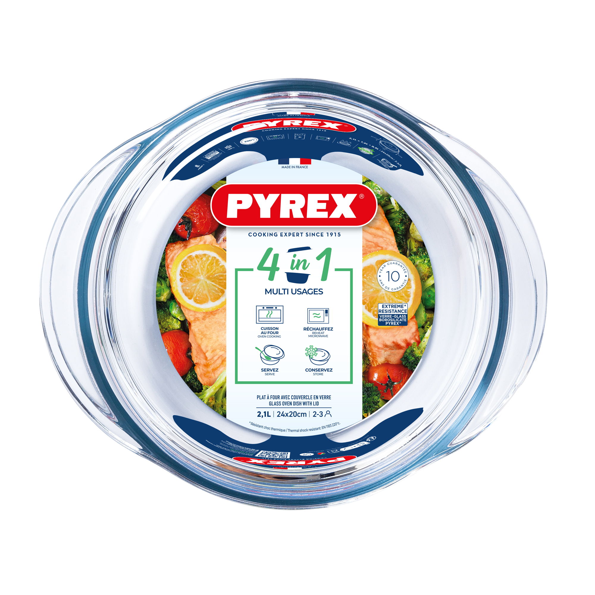 Ugnsform med lock 4in1 2,1 l rund PYREX  