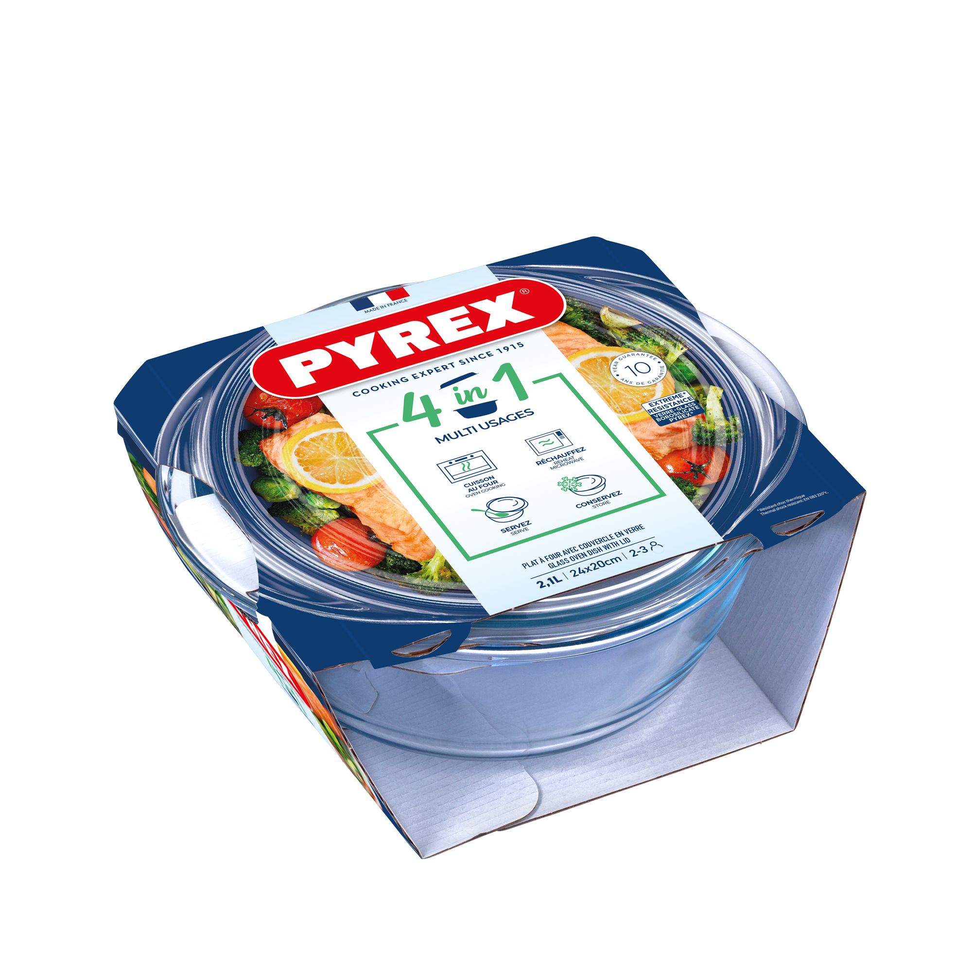 Ugnsform med lock 4in1 2,1 l rund PYREX  