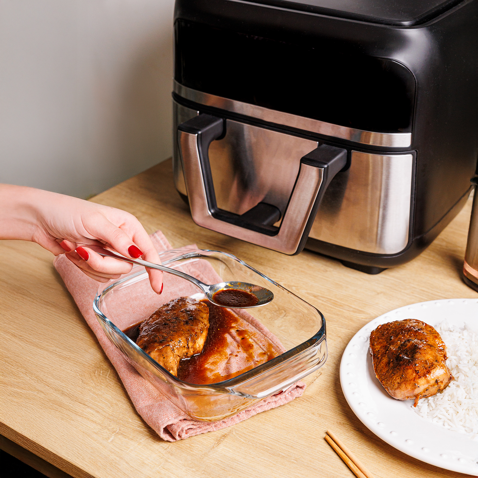 Žiaruvzdorná sklenená vložka do teplovzdušnej fritézy Air Fryer 1,2 l PYREX
