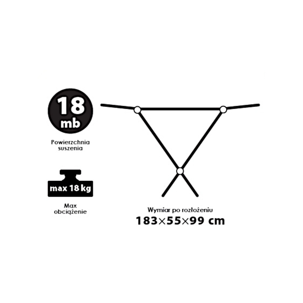 Suszarka do bielizny Carmen 183 x 55 x 99 JOTTA II GAT MIX KOLORÓW