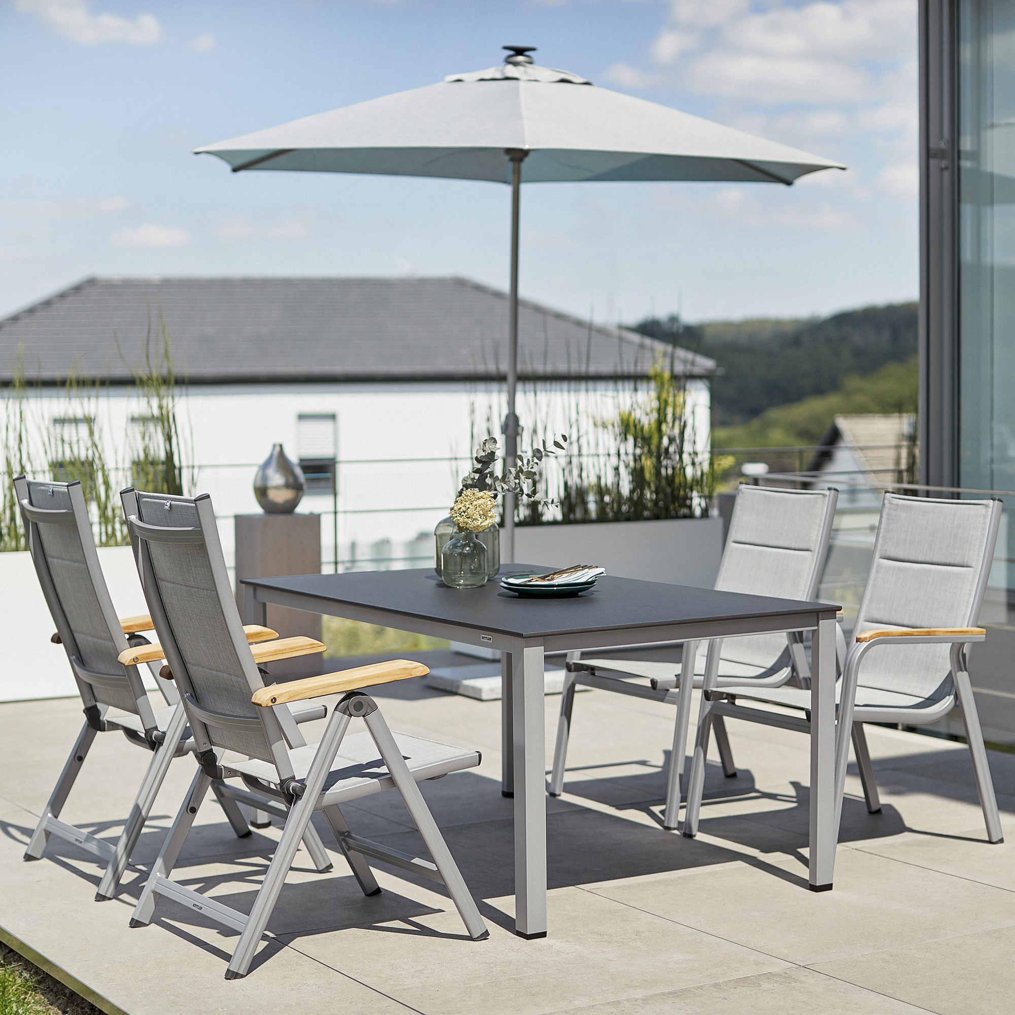 Zahradní stůl Cubic  Silver / Antracit 160 x 95 cm KETTLER