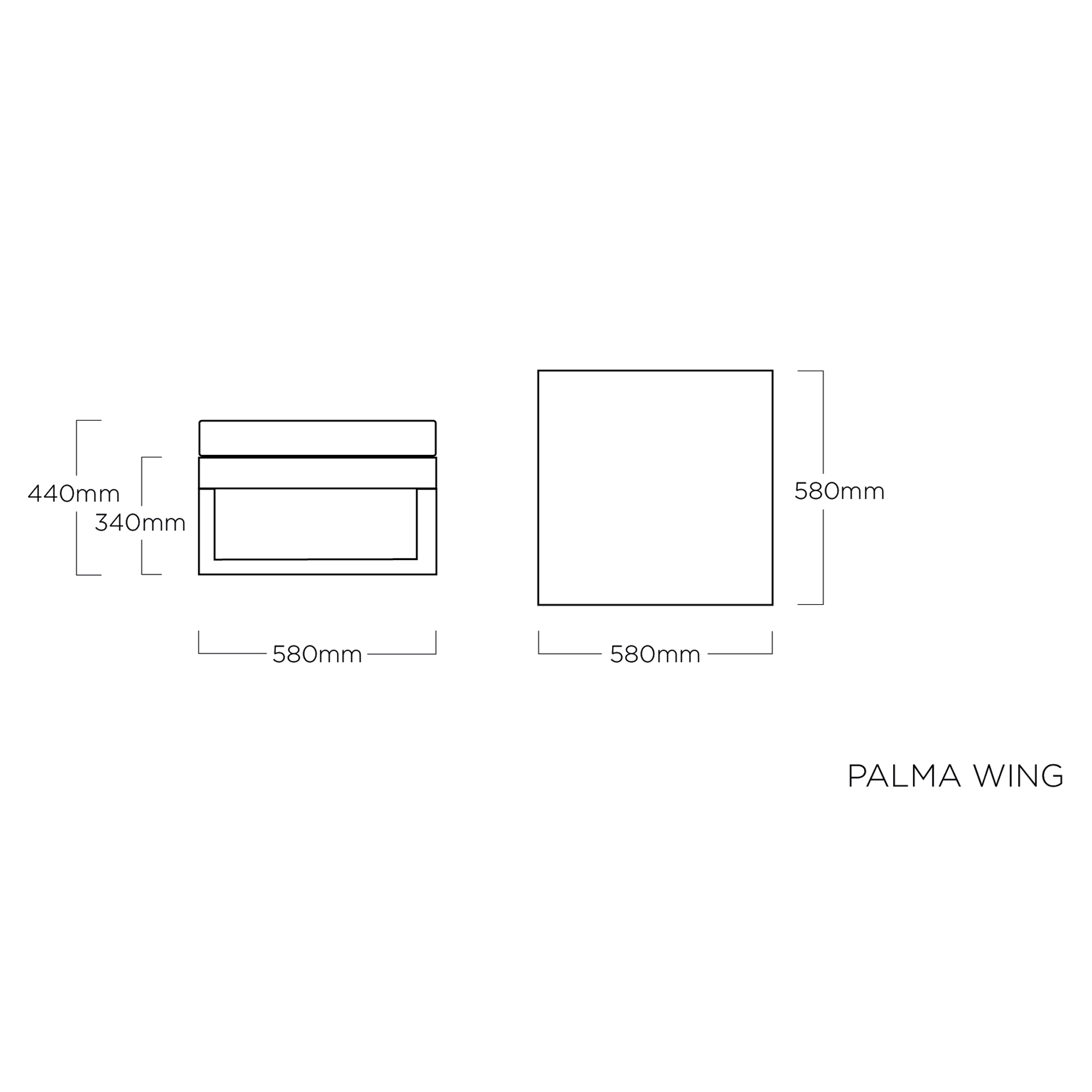 Hocker grande Palma 58 x 58 cm gris-antracita KETTLER