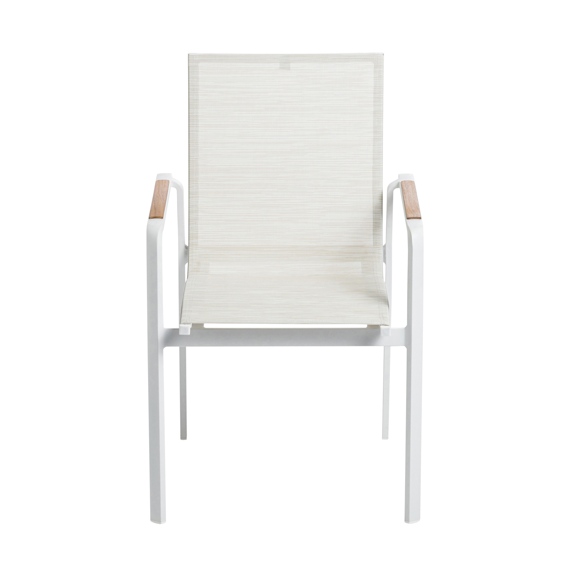 Zahradní židle s teakovými područkami Diamond White - Beige KETTLER 0103902-5800