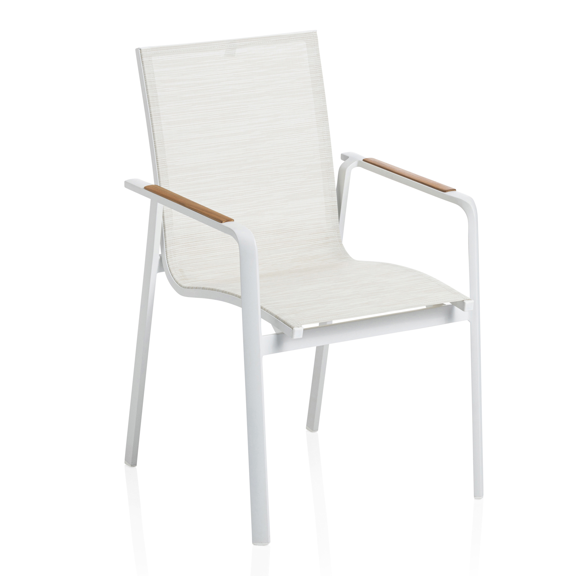 Zahradní židle s teakovými područkami Diamond White - Beige KETTLER 0103902-5800