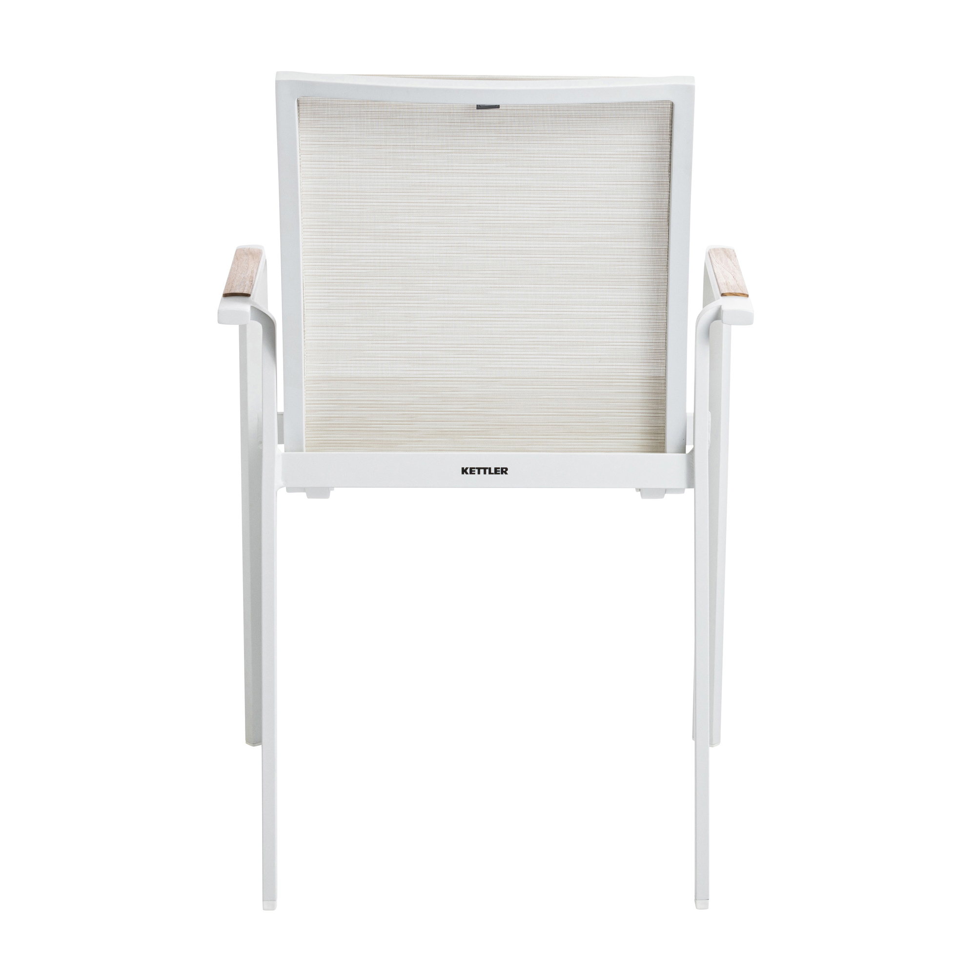 Zahradní židle s teakovými područkami Diamond White - Beige KETTLER 0103902-5800