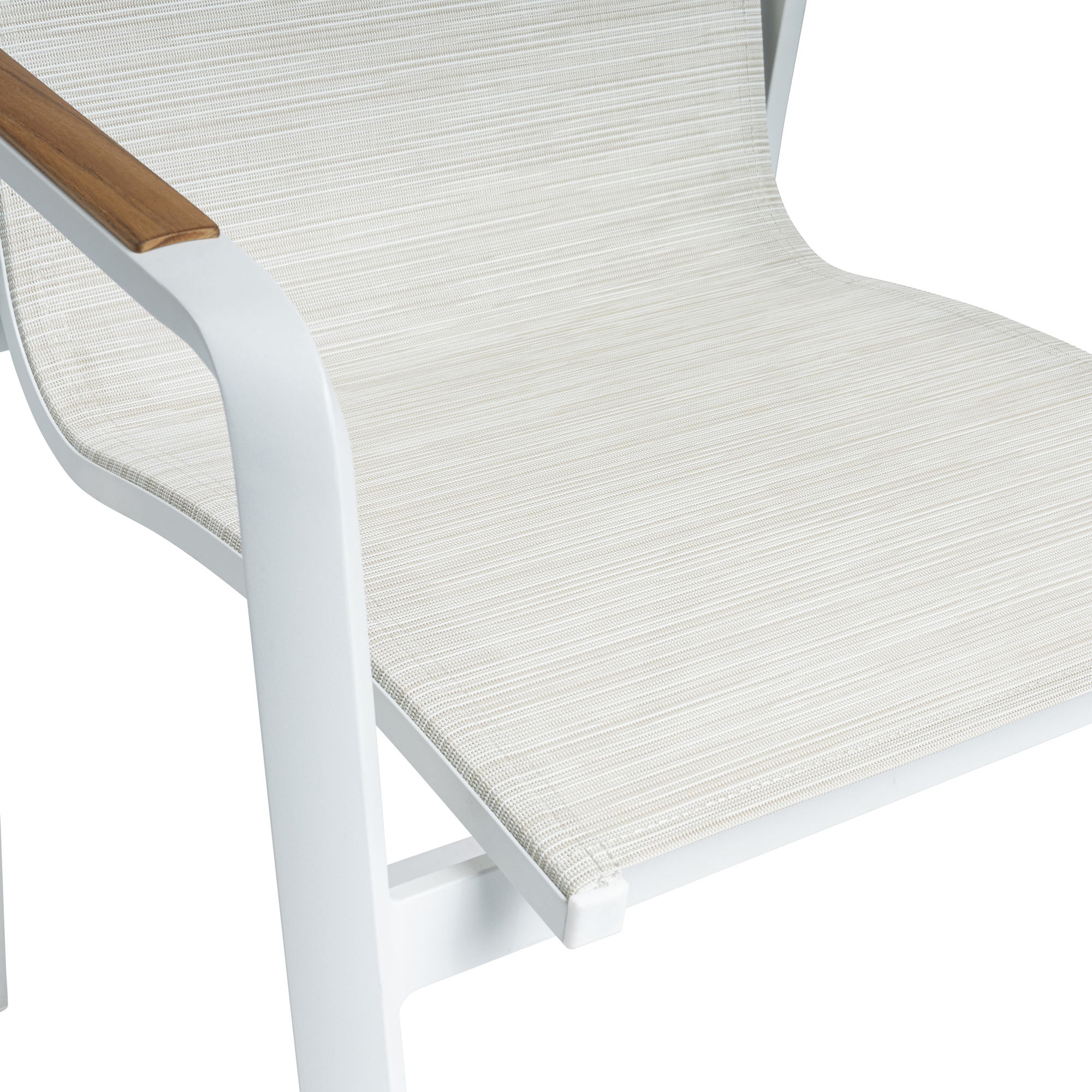 Zahradní židle s teakovými područkami Diamond White - Beige KETTLER 0103902-5800