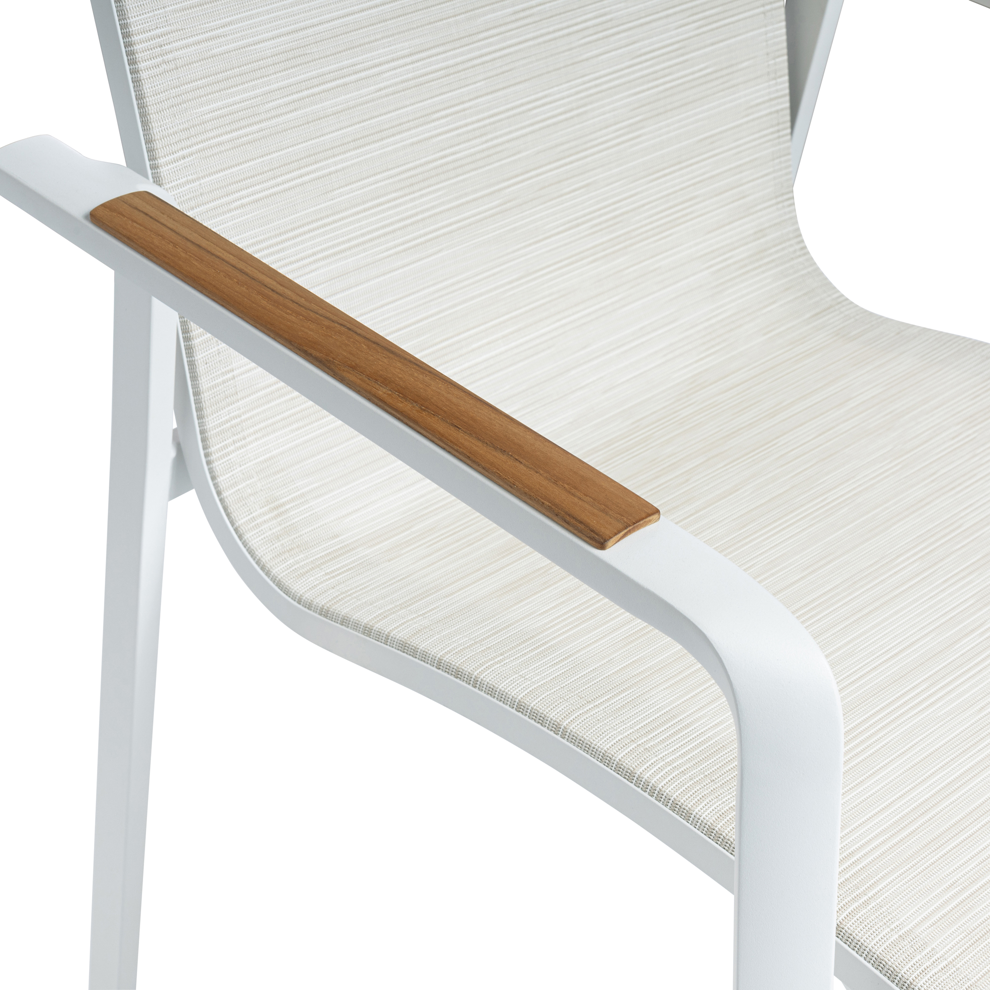 Zahradní židle s teakovými područkami Diamond White - Beige KETTLER 0103902-5800