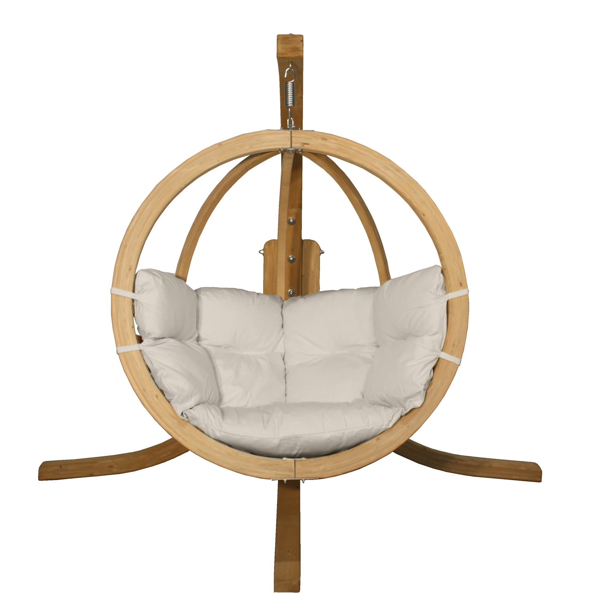 Hängesessel mit Holzgestell Swing Pod Creme CZILLO