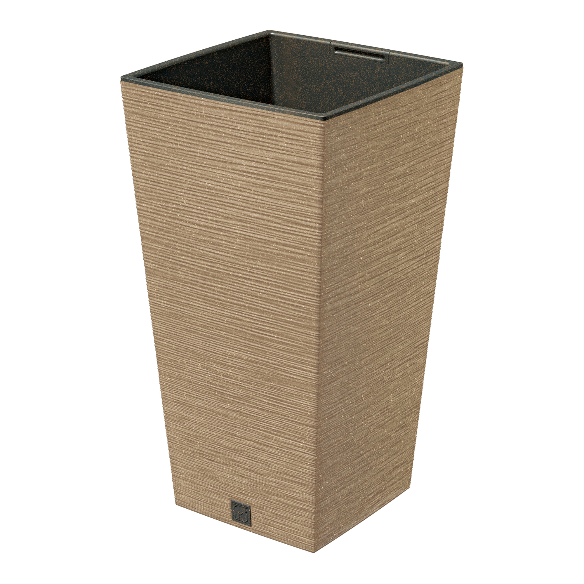 Zahradní plastový květináč s vložkou Furu Square Eco Wood Naturo 75 cm PROSPERPLAST