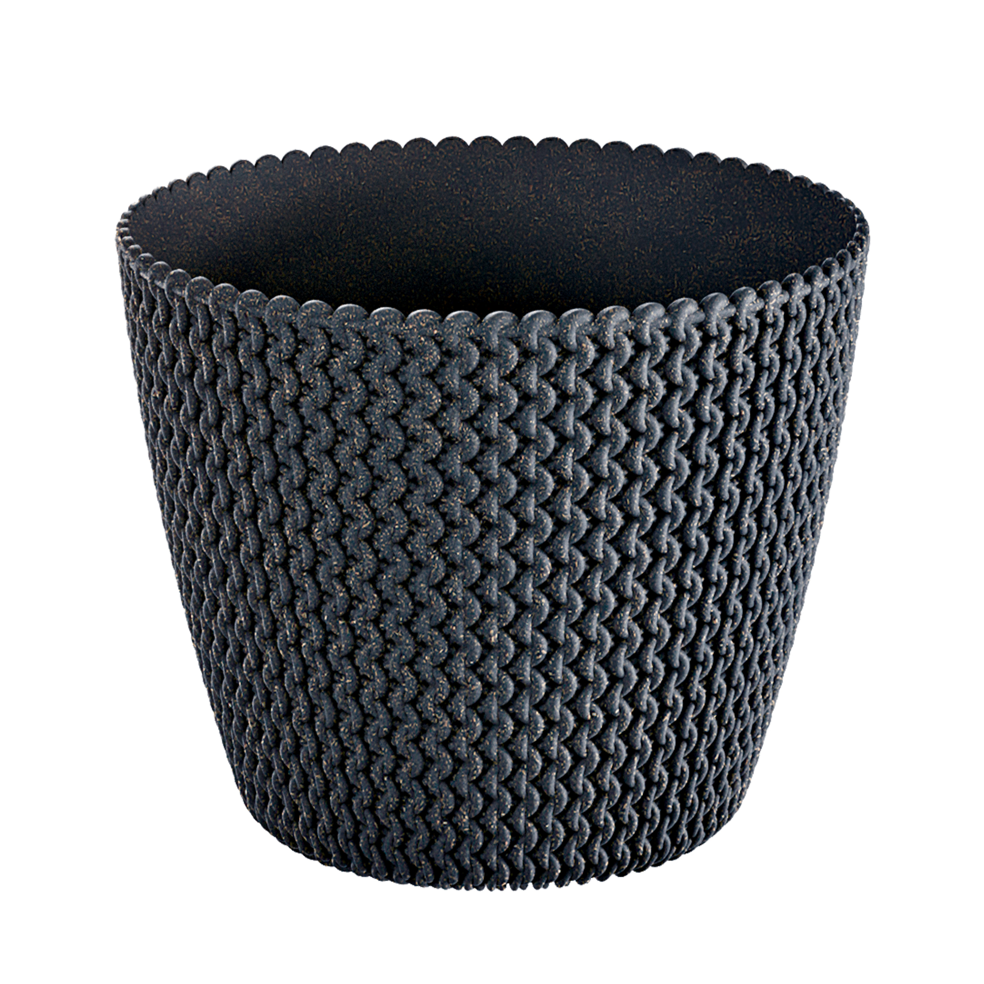 Plastový ozdobný obal na květináč Splofy Eco Wood Antracit 21,8 cm PROSPERPLAST