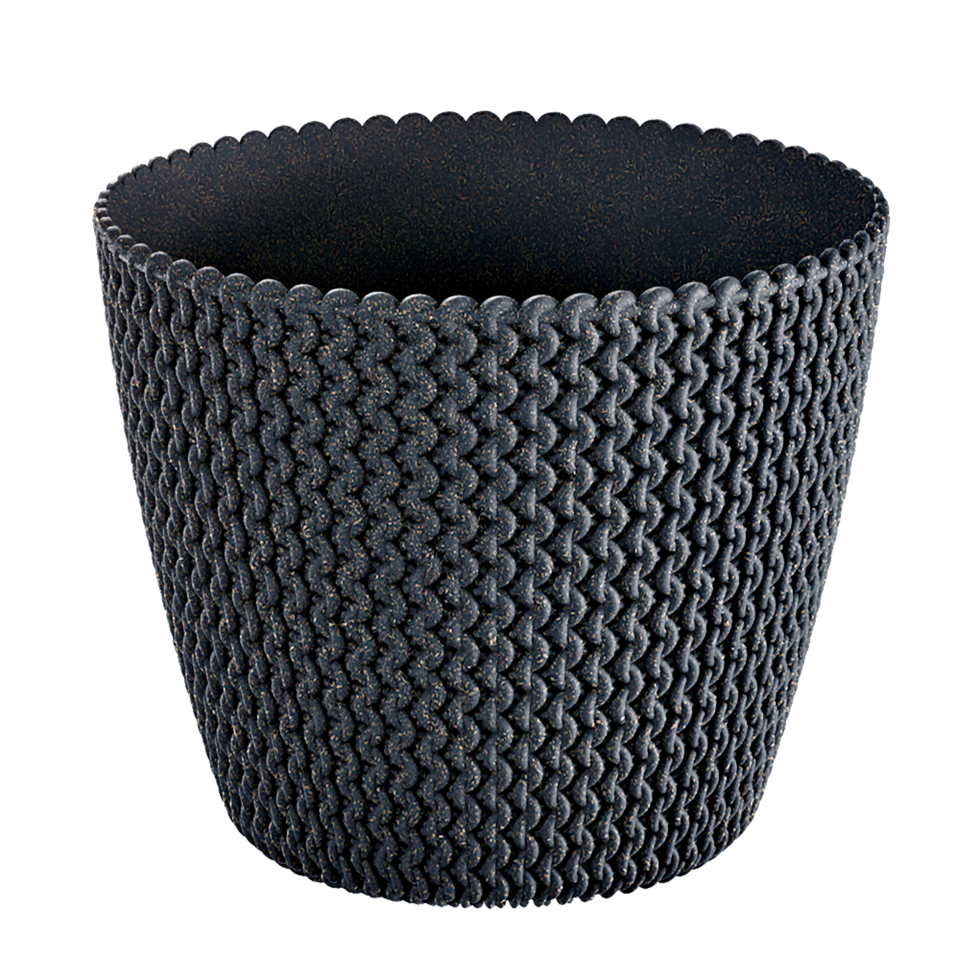 Plastový ozdobný obal na květináč Splofy Eco Wood Antracit 25,9 cm PROSPERPLAST