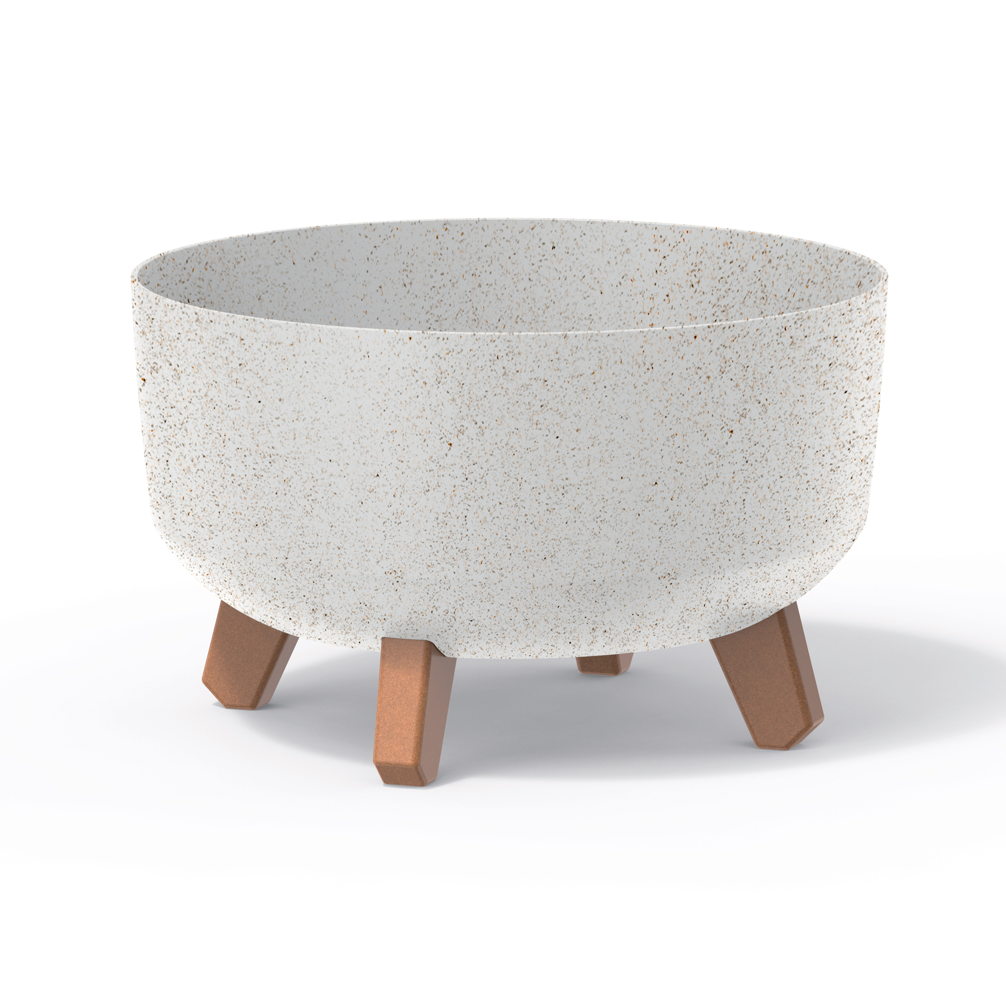 Blumentopf rund  Gracia Low ECO Wood 28,5 cm weiß PROSPERPLAST