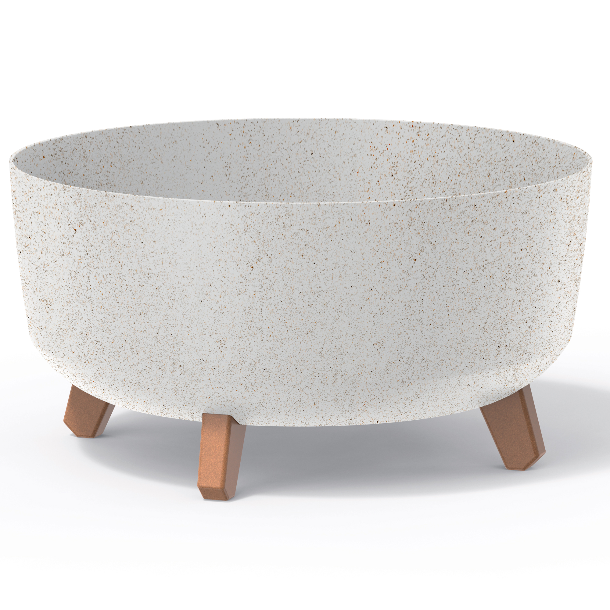 Blumentopf rund  Gracia Low ECO Wood 38 cm weiß PROSPERPLAST