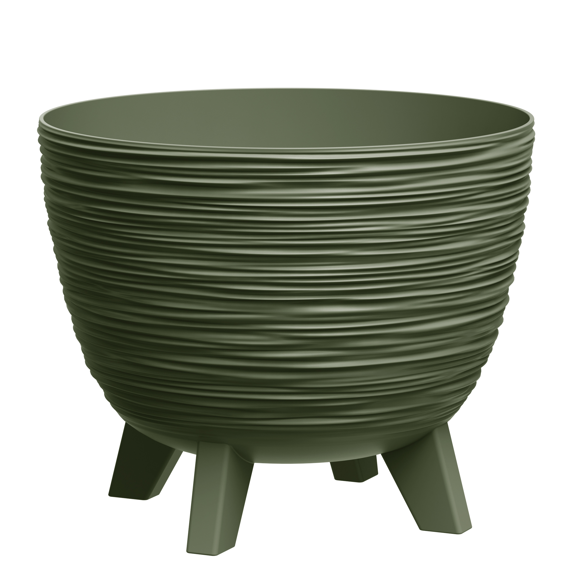 Bezvložkový zelený plastový květináč Furu 23,7 x 23,2 x 19,5 cm PROSPERPLAST