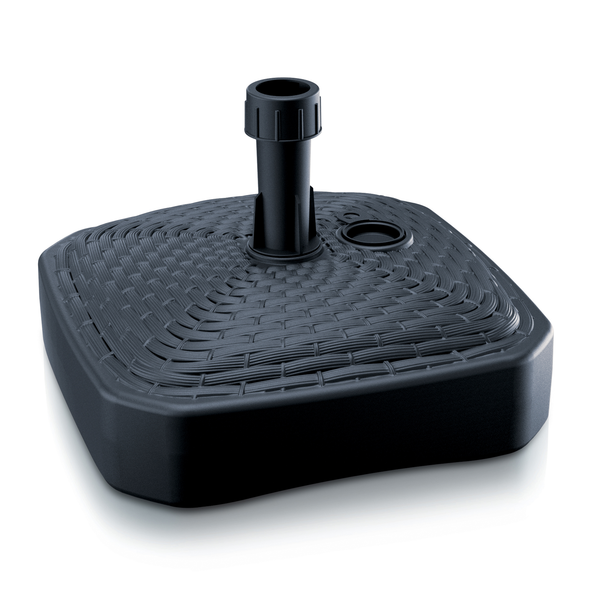 Anracitový plastový podstavec na slunečník rattan 39 x39 cm PROSPERPLAST