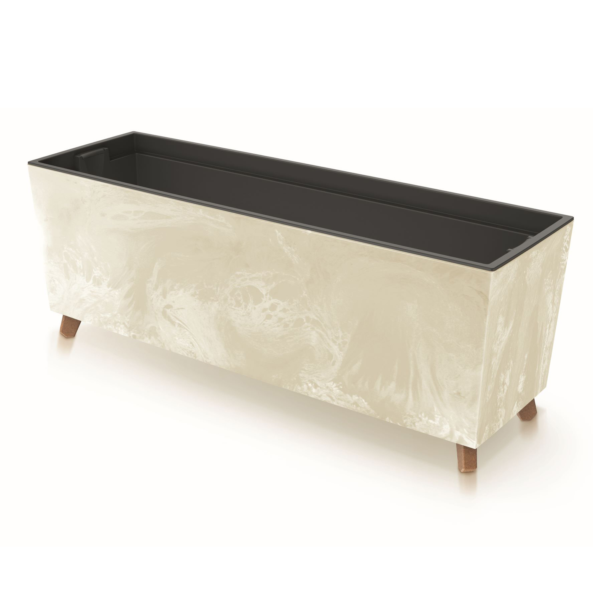 Blumentopf mit Einsatz Urbi Beton Effect 77 x 23,5 x 30 cm creme PROSPERPLAST