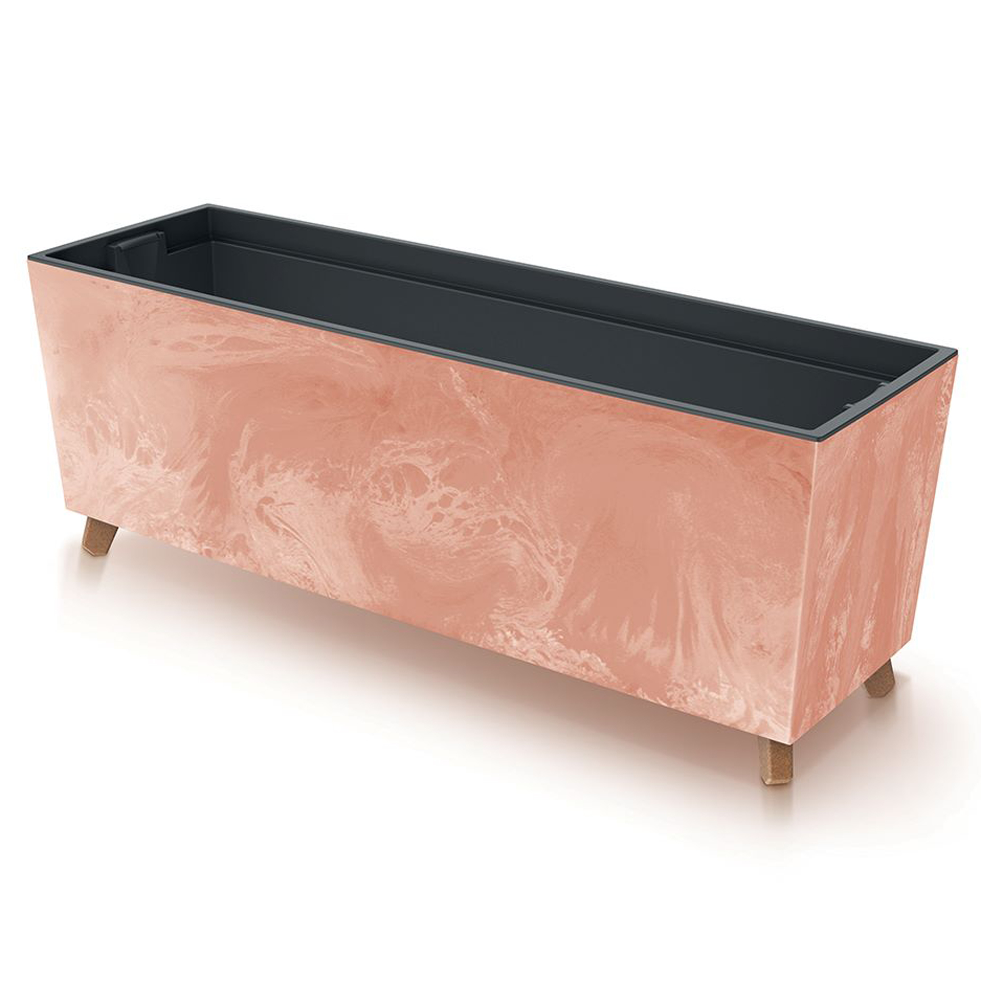 Plastový záhradný kvetináč s vložkou Urbi Beton Effect Terracotta 77 x 23,5 x 30 cm PROSPERPLAST