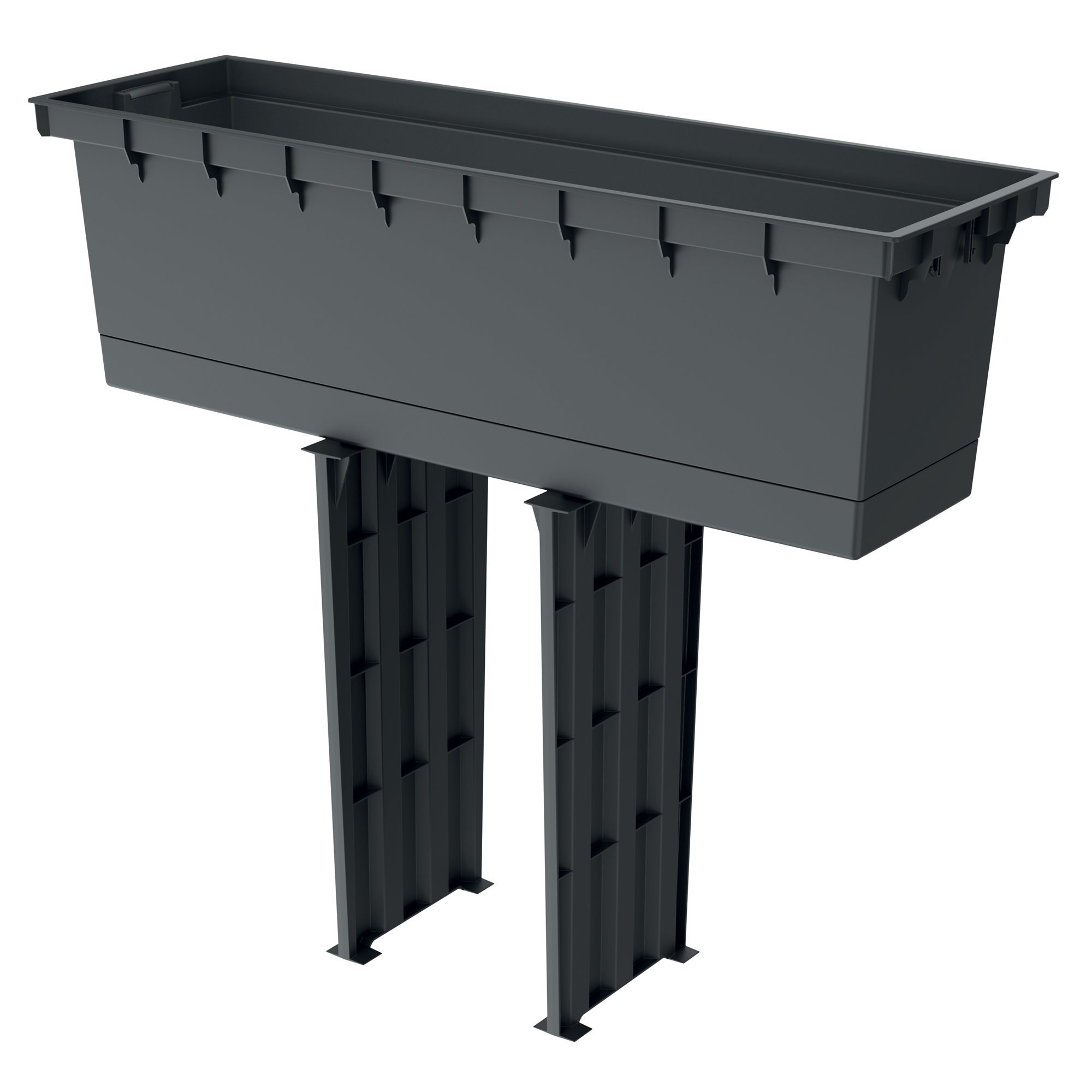 Plastový zahradní květináč s vložkou Urbi Beton Effect Antracit 77 x 23,5 x 68,5 cm PROSPERPLAST
