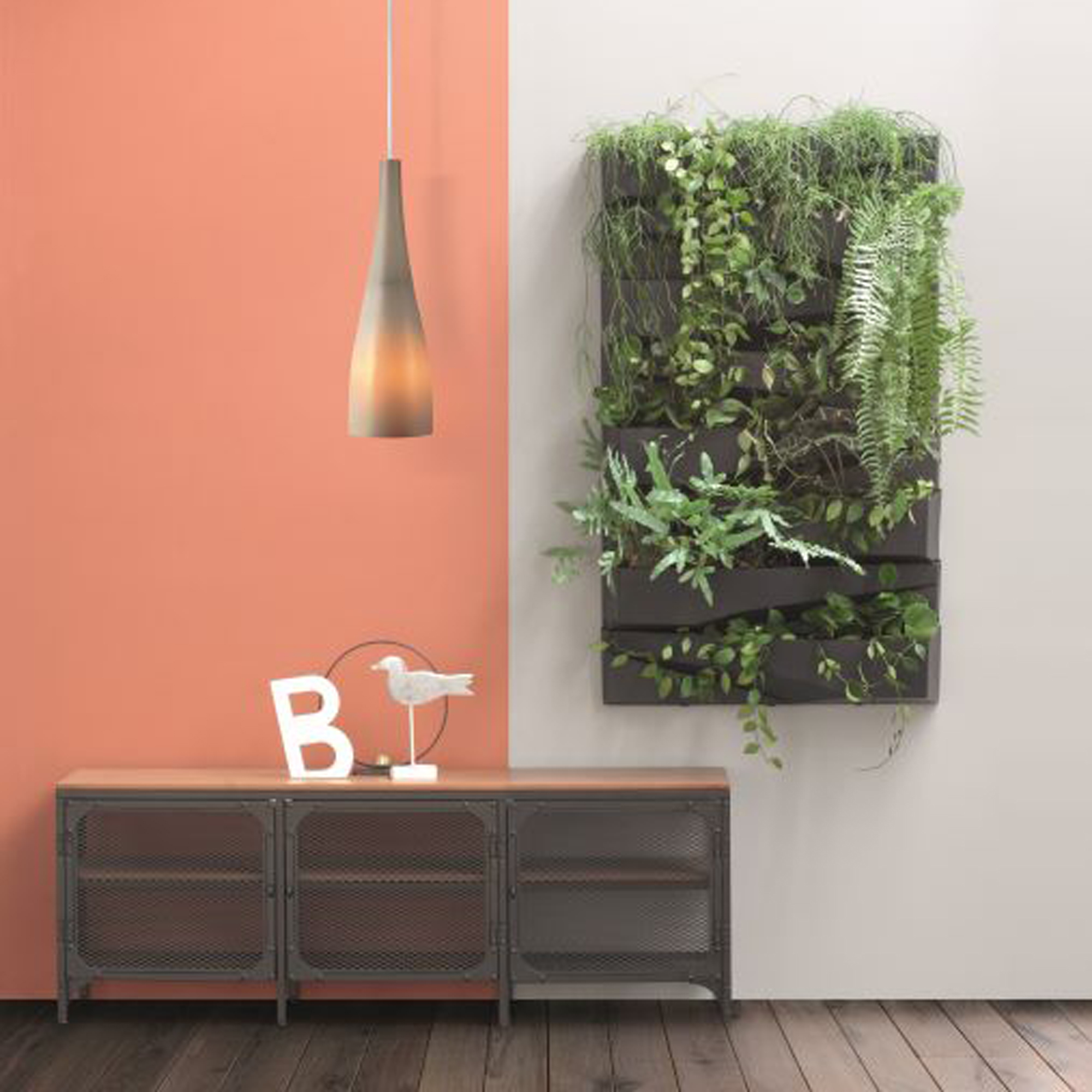 Kaskádový plastový květináč Cascade Garden Wall Antracit 2 moduly 78 x 19 x 35 cm PROSPERPLAST