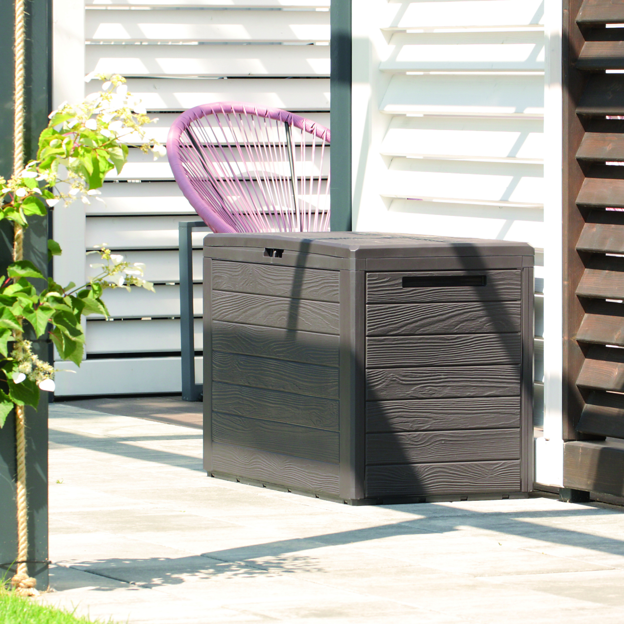 Gartenbox Woodebox 140 L Anthrazit PROSPERPLAST