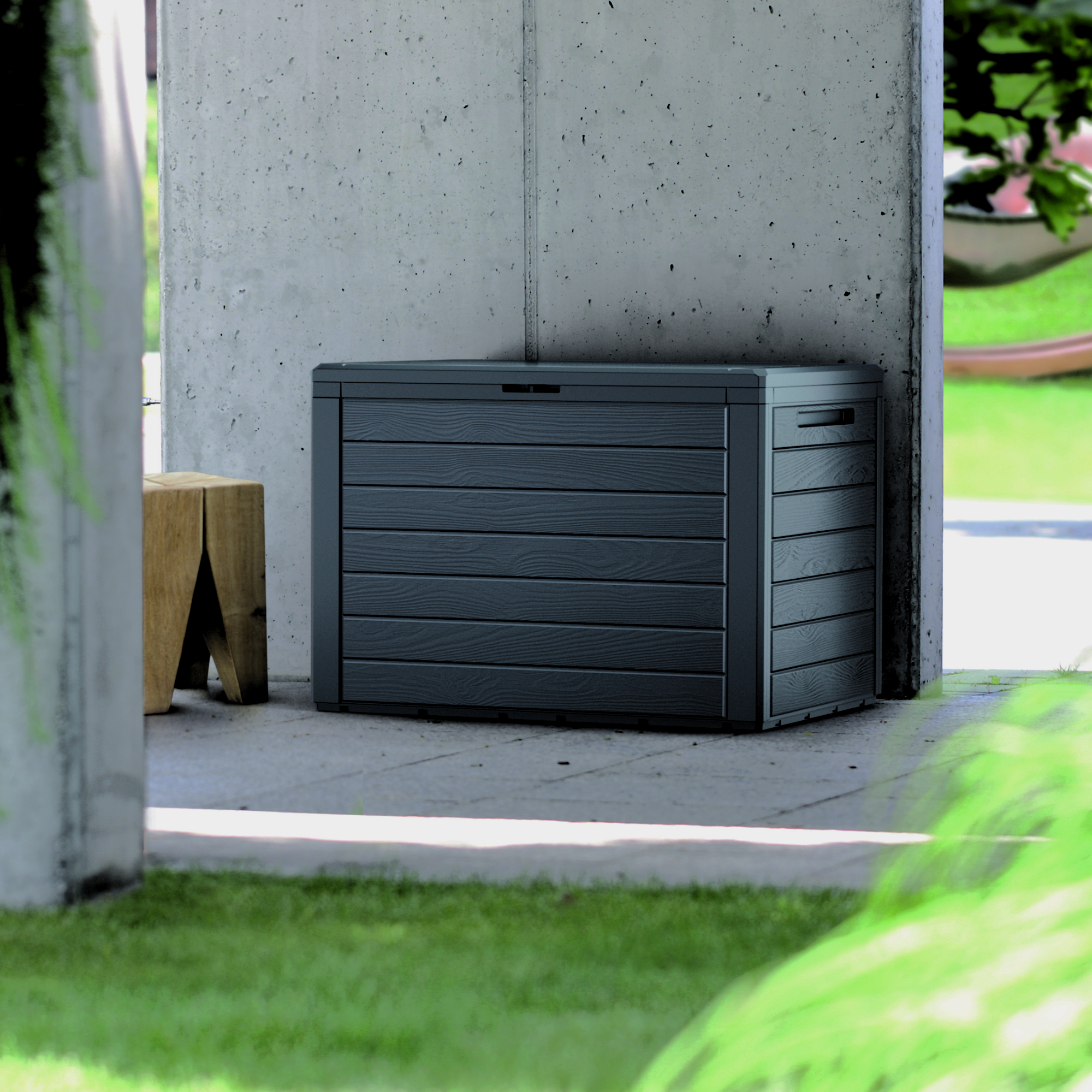 Plastový zahradní box Woodebox Antracit 190 l PROSPERPLAST