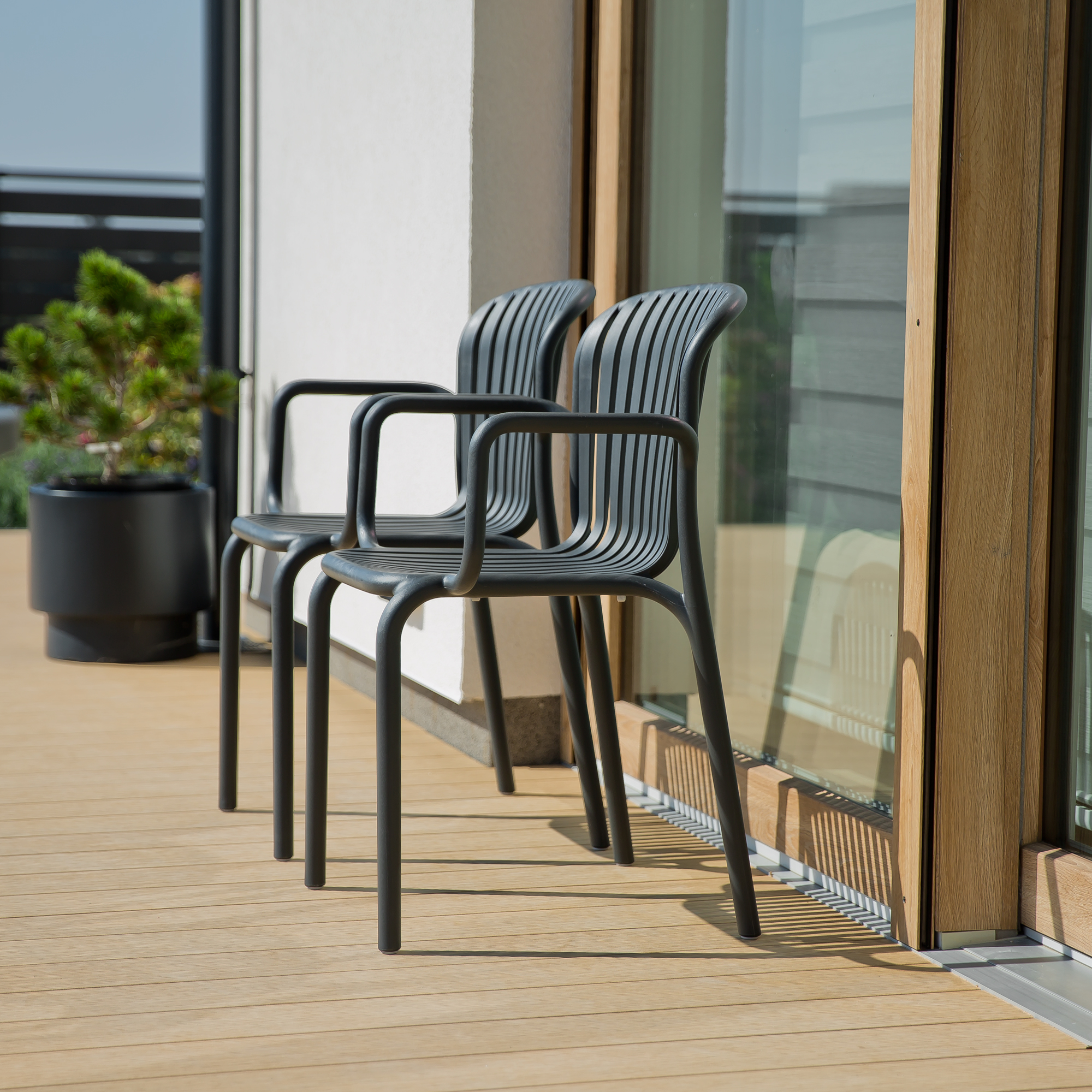 Sedia da giardino con braccioli Brene Carbon FERNE