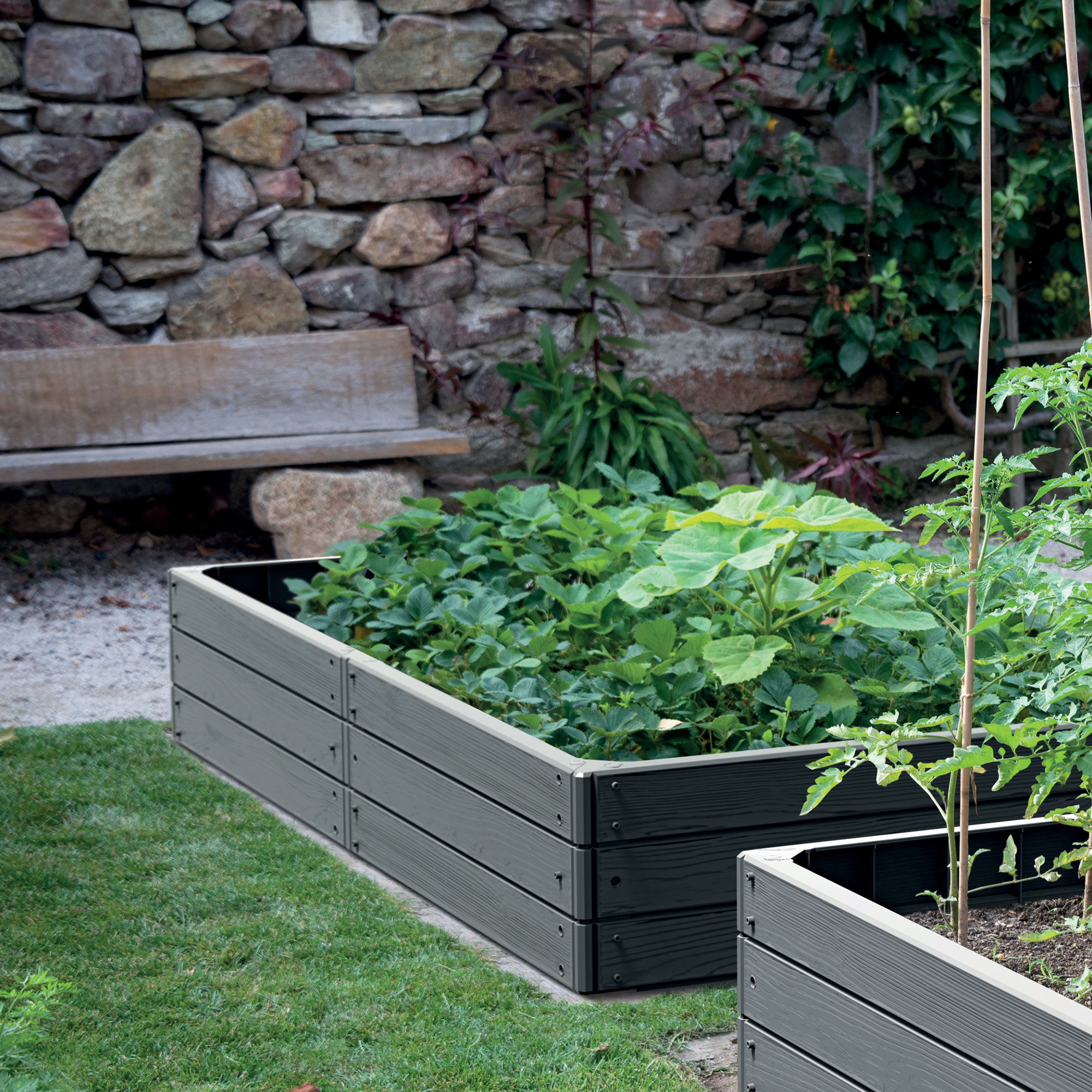 Zahradní palisáda Base Woody Antracit 149 x 75 cm PROSPERPLAST