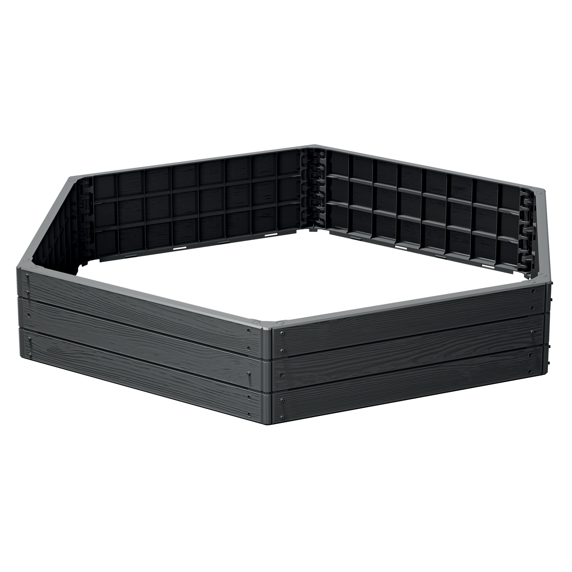 Zahradní palisáda Base Woody Antracit 148 x 129 x 25 cm PROSPERPLAST