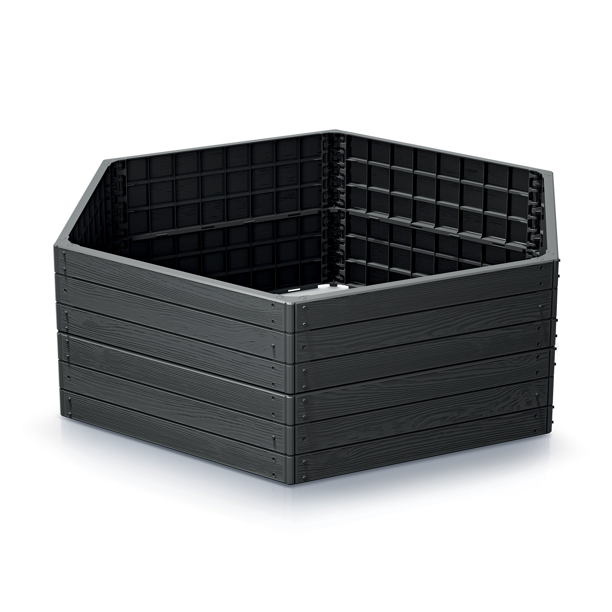 Zahradní palisáda Base Woody Antracit 148 x 129 x 25 cm PROSPERPLAST