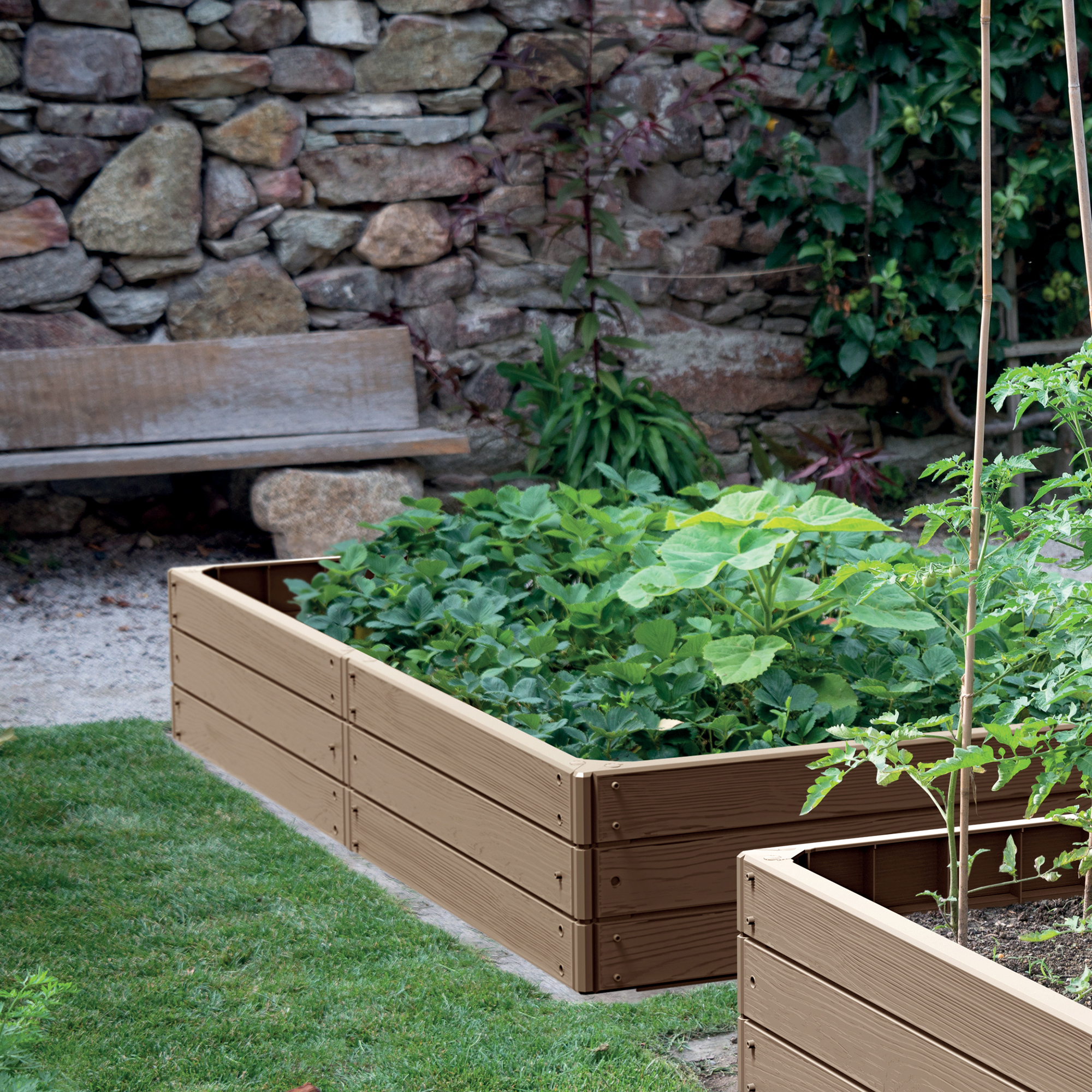Zahradní palisáda Base Woody Brick 149 x 75,6 cm PROSPERPLAST
