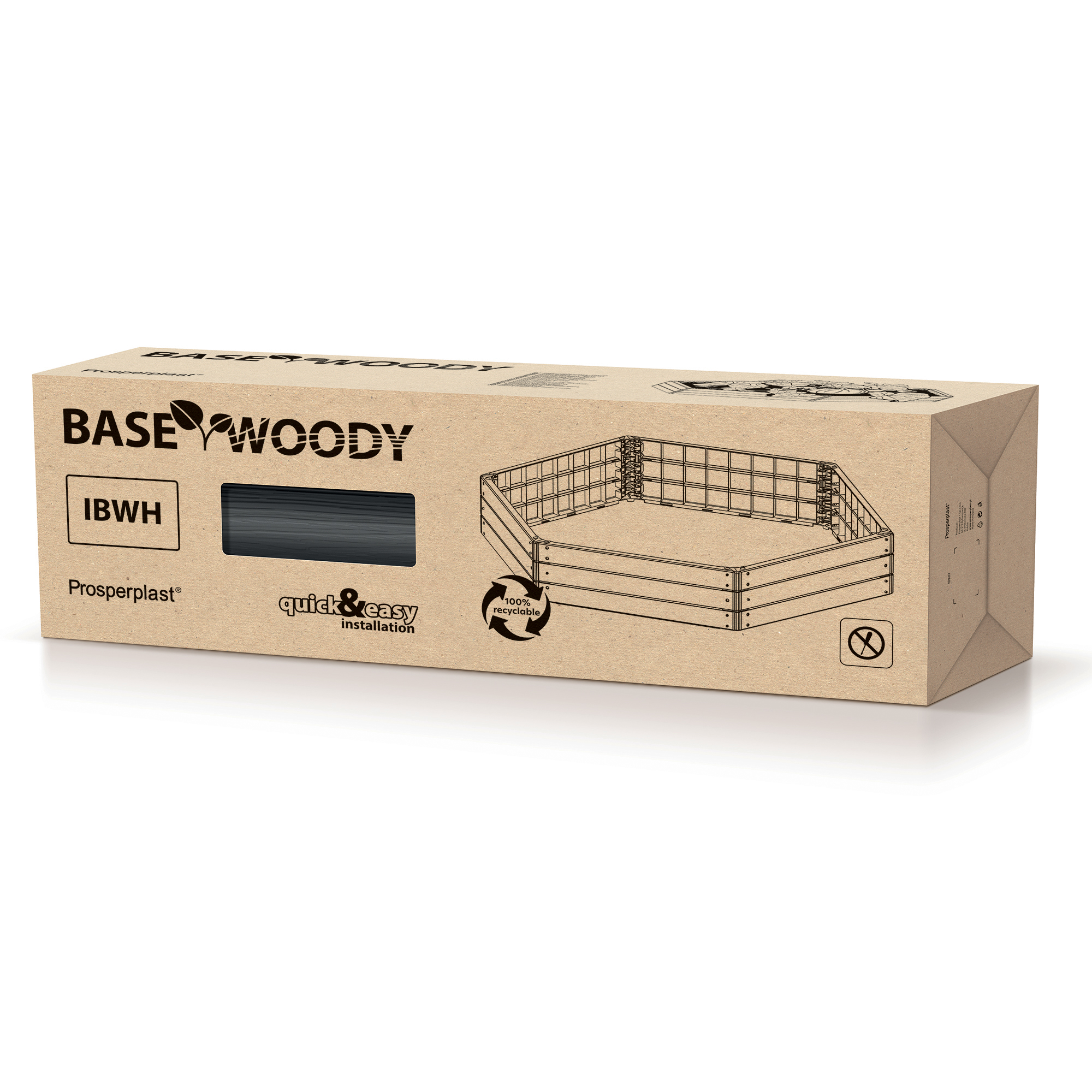 Zahradní palisáda Base Woody Brick 149 x 129 x 25 cm PROSPERPLAST