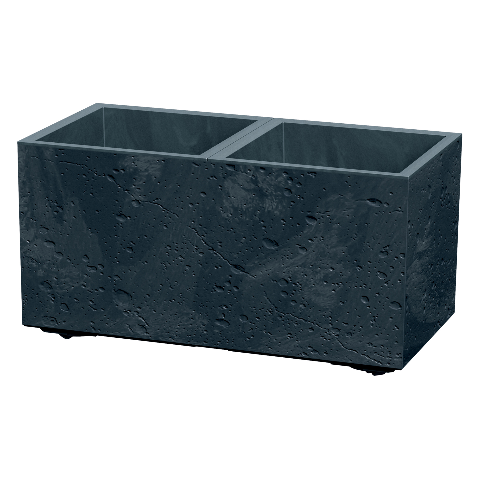 Plastový květináč s vložkami na kolečkách Sierra Case Beton Effect Antracit 57 x 29 x 29 cm PROSPERPLAST