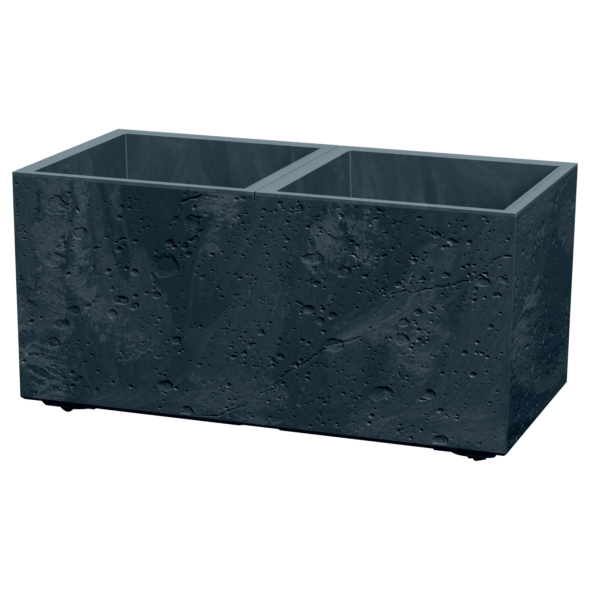 Plastový květináč s vložkami na kolečkách Sierra Case Beton Effect Antracit 77 x 38 x 37 cm PROSPERPLAST